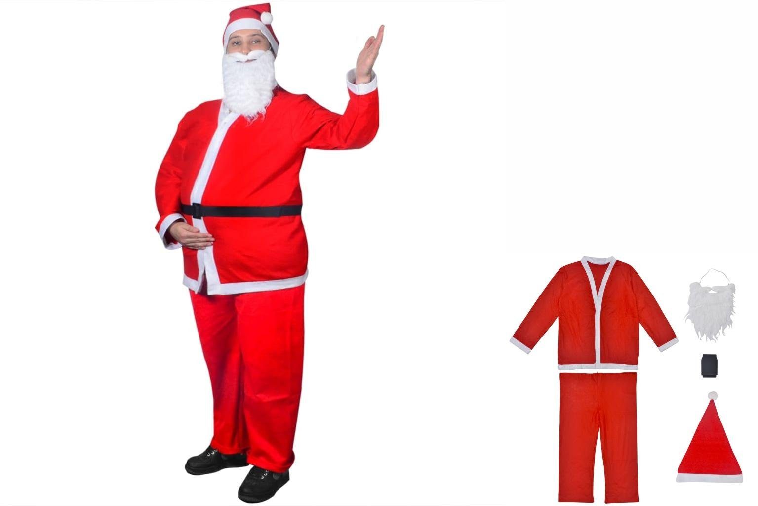 vidaXL Kostüm Weihnachtskostüm Weihnachtsmann Kostüm Set Rot und Weiß