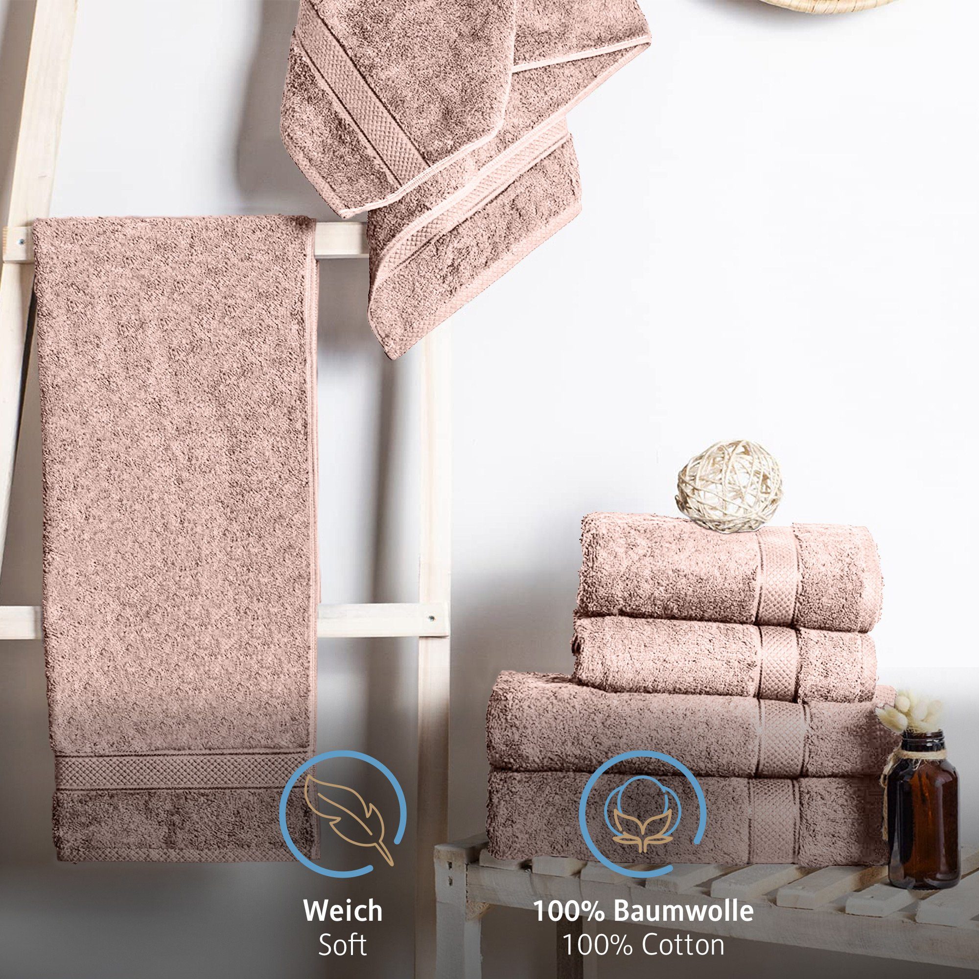 Komfortec Handtuch Set 50x100 cm aus 100 % Baumwolle, Frottee (Packung, 8-S günstig online kaufen