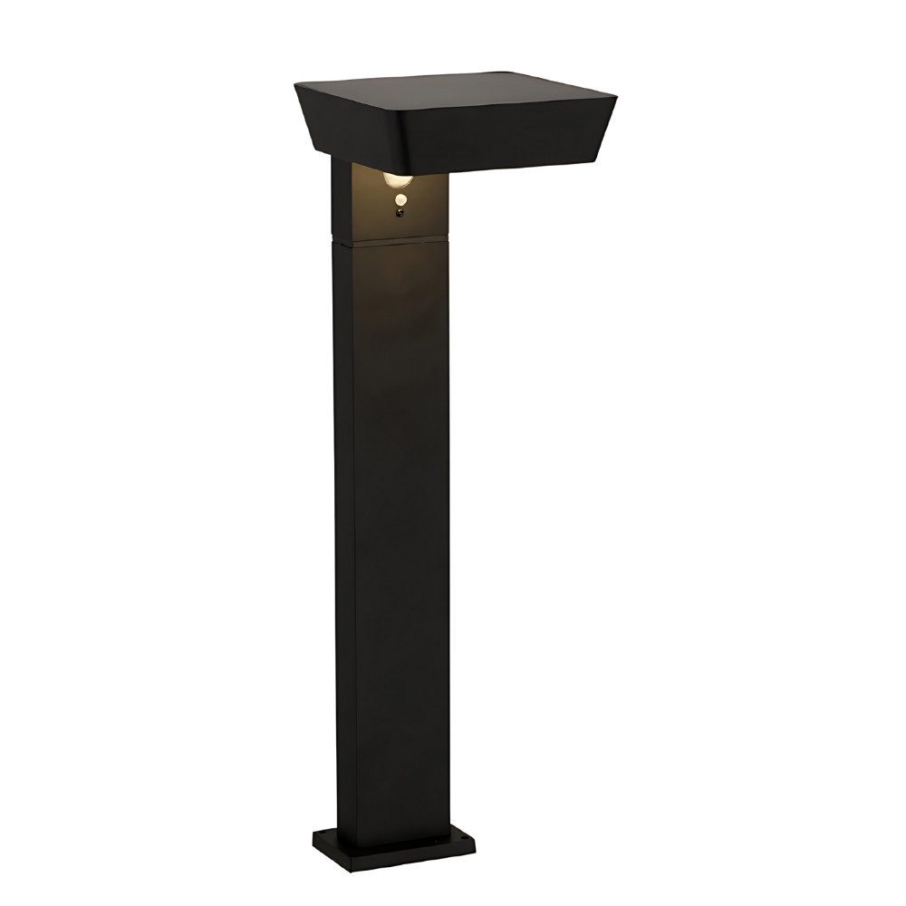 ENOVALITE LED Solarleuchte ENOVALITE Solar-Wegeleuchte 300lm 3000K Warmweiß Pollerleuchte Schwarz, LED fest integriert, Warmweiß