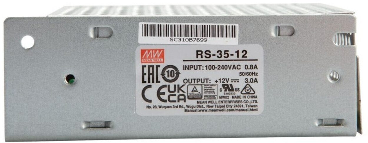 MeanWell RS-35-12 Schaltnetzteil 12V 3A 36W Netzteil LED CCTV Display AC/DC-Einbaunetzteil (Vielseitig einsetzbar)