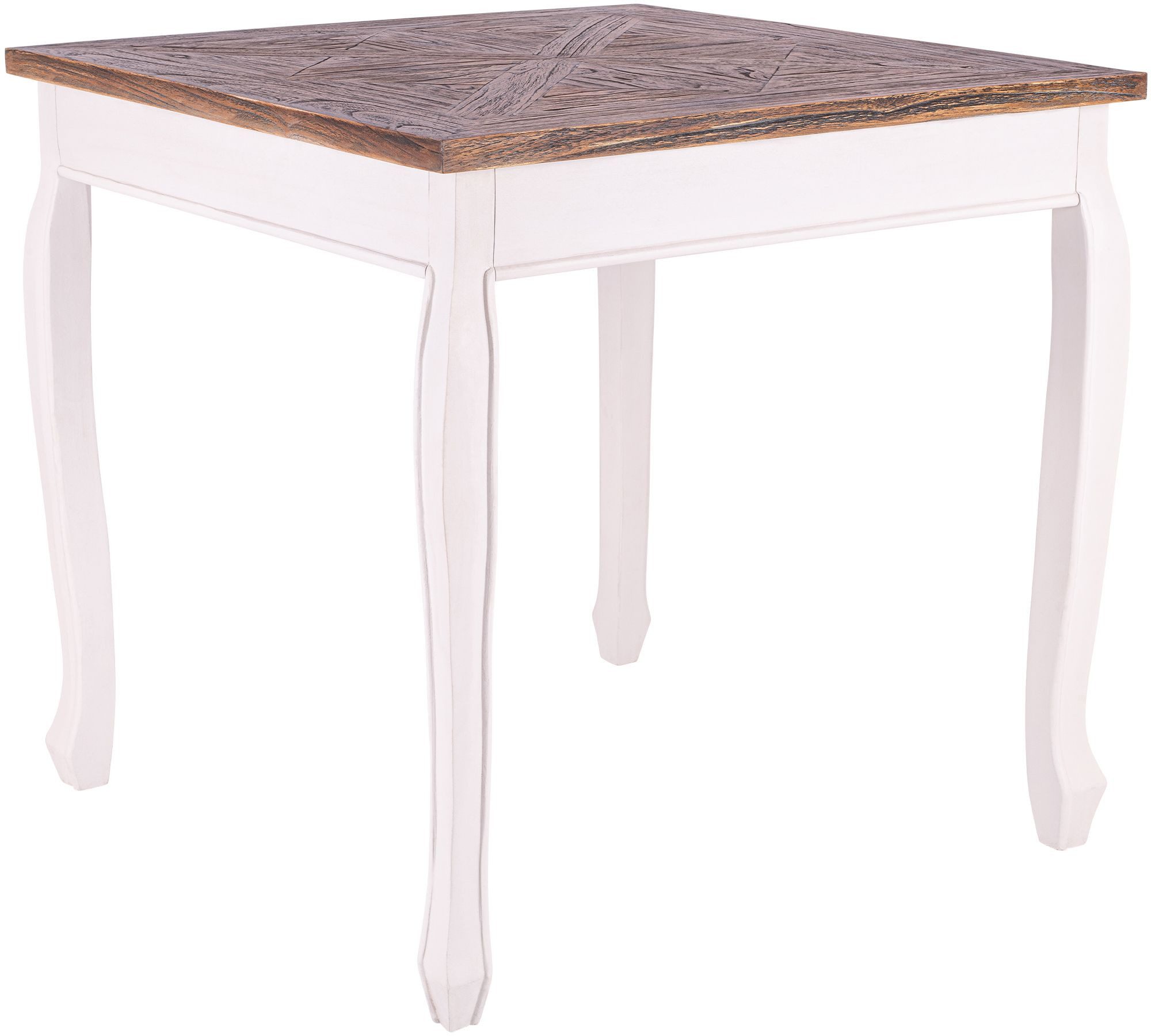 CLP Esstisch Lindon (1er), 80x80 cm, Ulmenholz, Shabby Chic