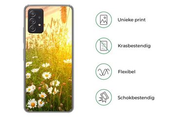 MuchoWow Handyhülle Blumen - Gänseblümchen - Natur - Sonne - Horizont, Phone Case, Handyhülle Samsung Galaxy A53, Silikon, Schutzhülle