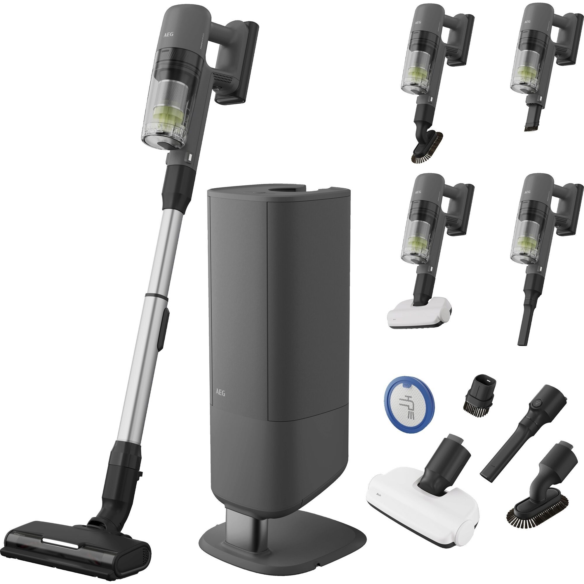 AEG Akku-Hand-und Stielstaubsauger AP72UB21ES, 85 W, Leistungsstark-HEPA-Filter, hygienischer All-in-One Station