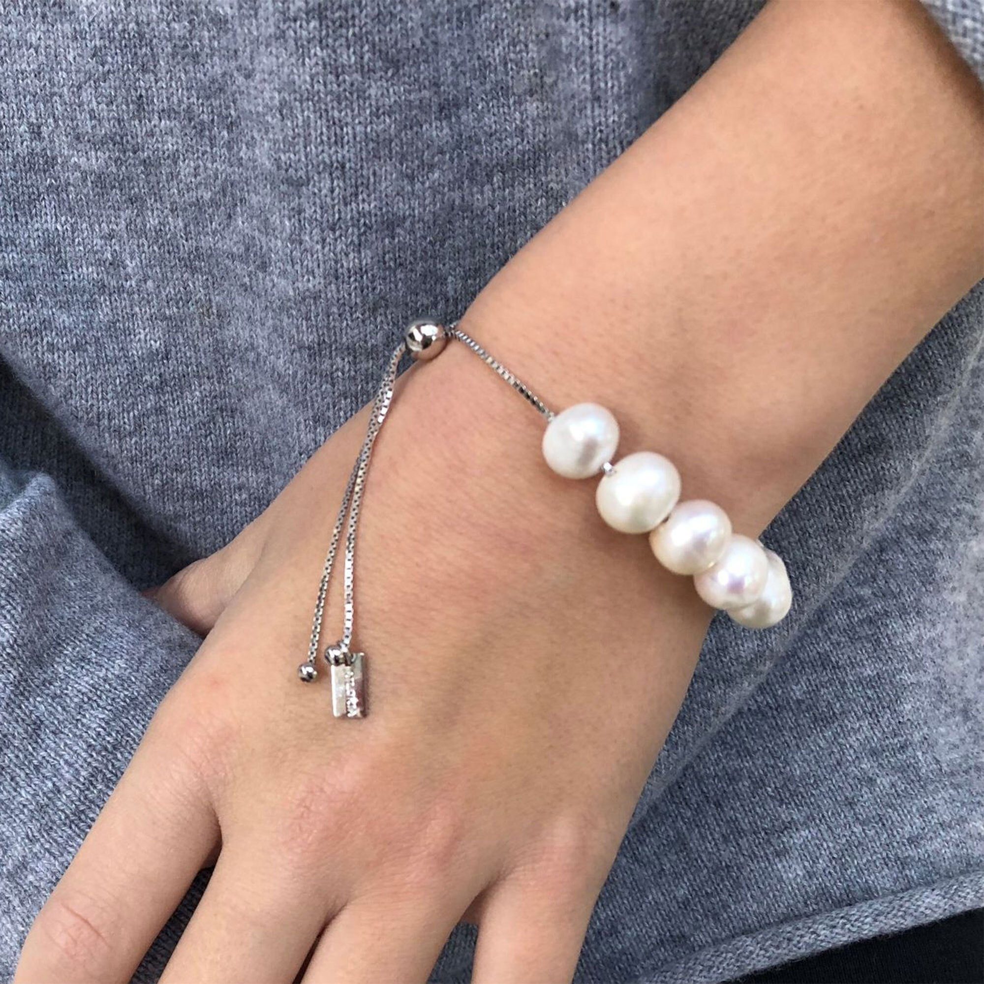 AILORIA MICHIRU Armband armband Perle Armband perle, Silber/weiße silber/weiße