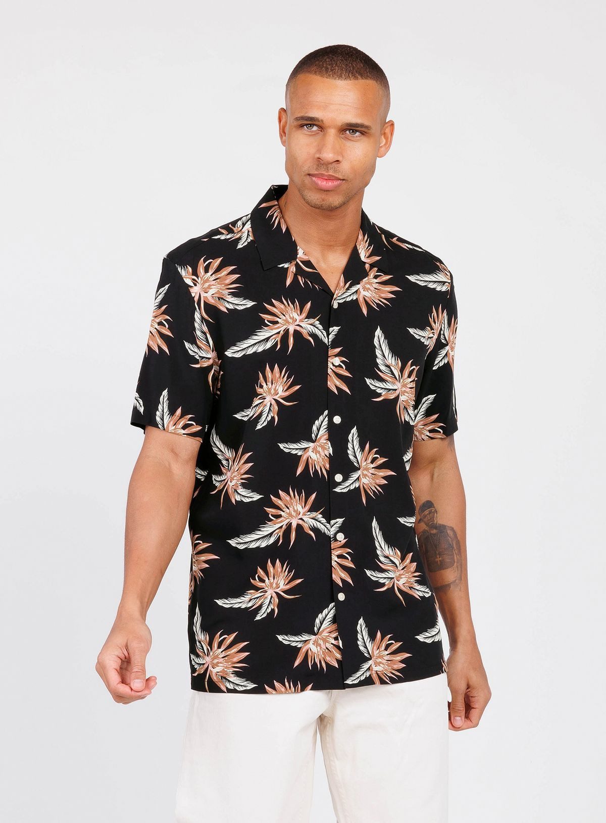 Key Largo Hawaiihemd Herren Hawaii Freizeit Hemd Barbados MSH00011 Regular Kurzarm Kentkragen Gemustert