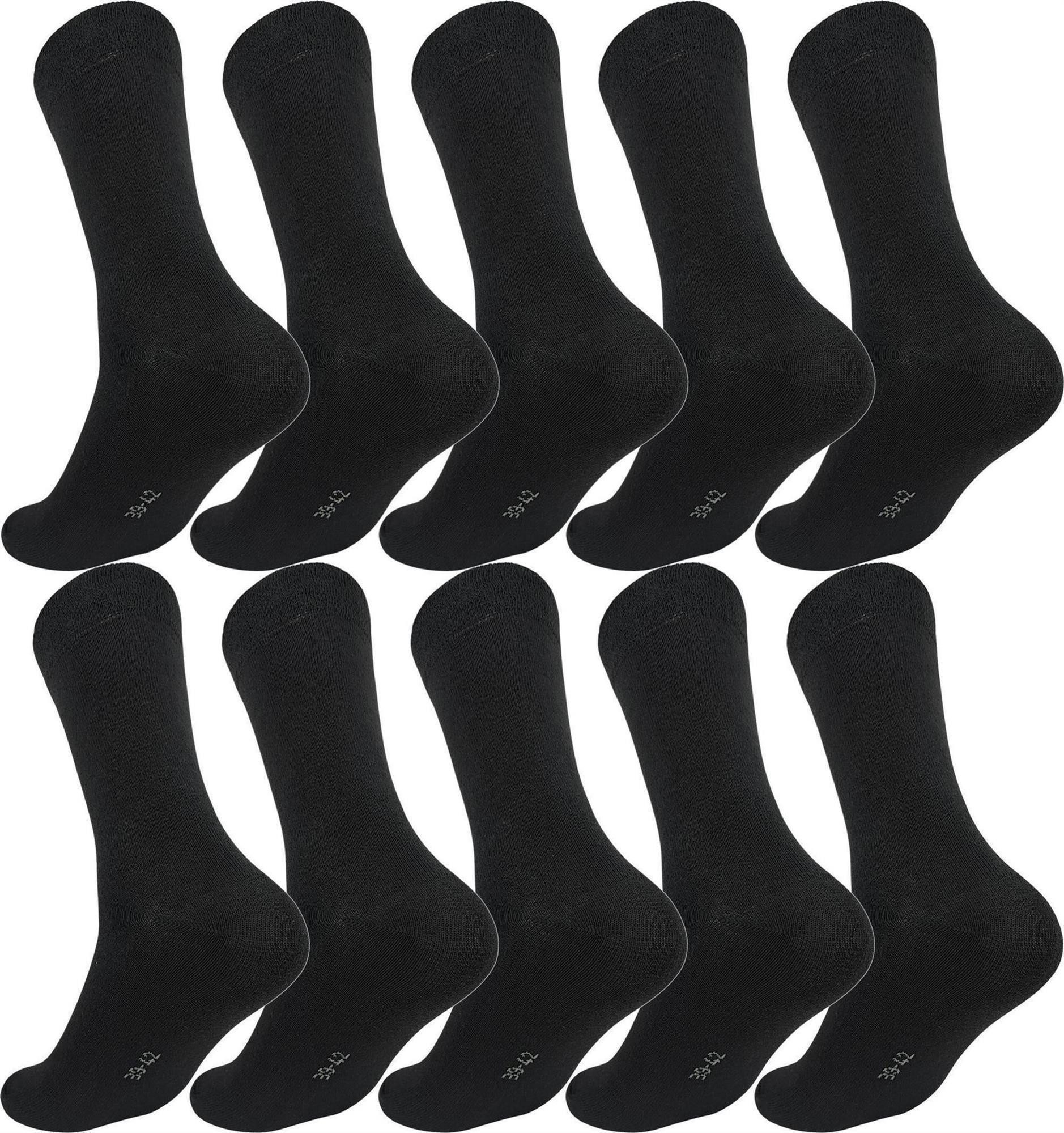 EloModa Basicsocken 10 Paar Herren Socken mit Komfortbund – Klassisch & Bequem für Alltag (10-Paar) mit Komfortbund ohne Gummi