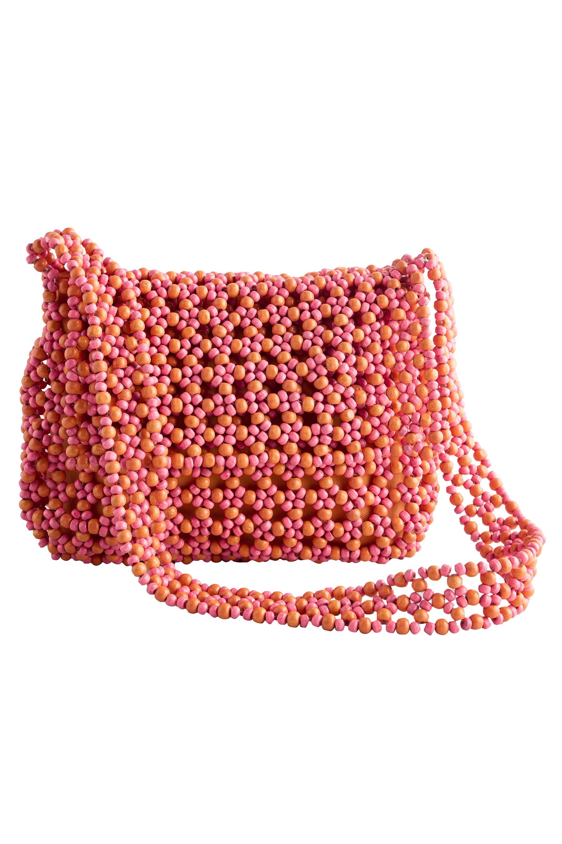 Next Schultertasche Perlenbestickte Schultertasche aus 100 % Baumwolle (1-tlg)