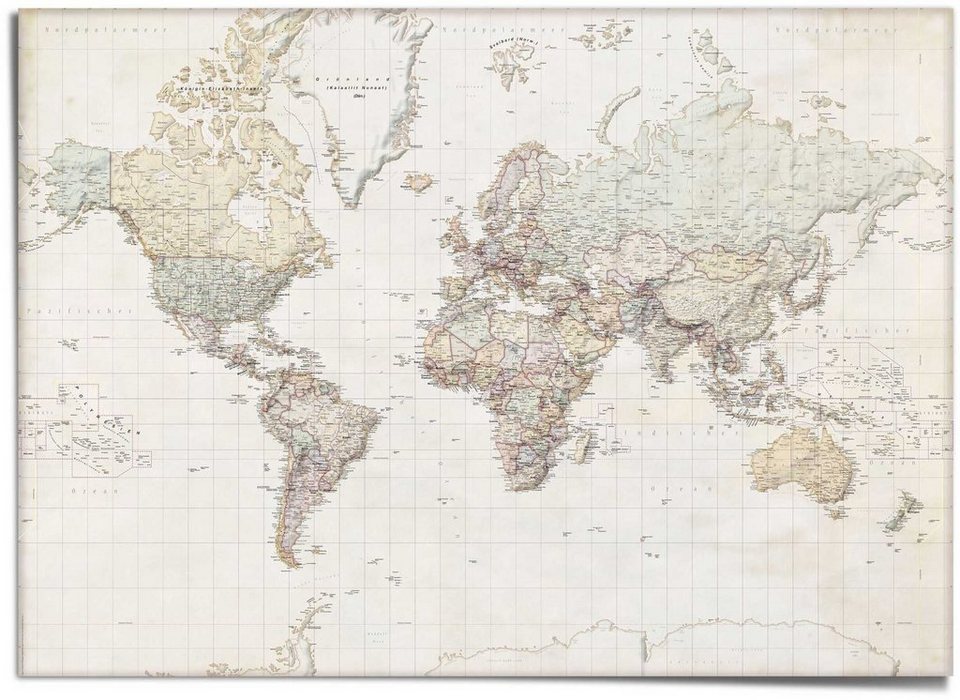 Reinders! Poster Weltkarte, Poster wird gerollt und sicher verpackt an Sie