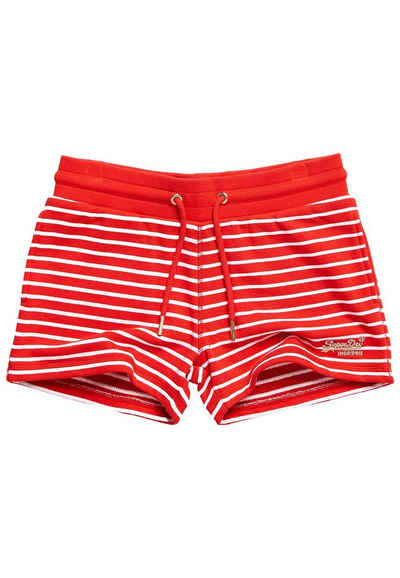 Superdry Shorts Superdry Shorts Damen ORANGE LABEL CLASSIC SHORT Red Stripe