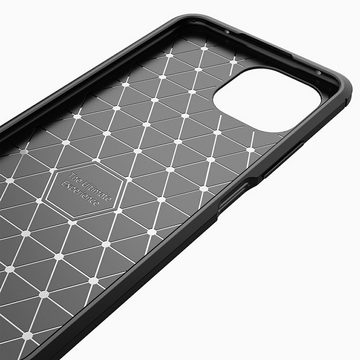 CoverKingz Handyhülle Hülle für Xiaomi Mi 11 Lite 5G / 5G NE Handyhülle Silikon Case Cover 16,5 cm (6,5 Zoll), Handyhülle Bumper Silikoncover Softcase Carbonfarben