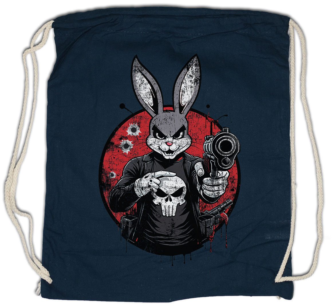 Turnbeutel Vigilante Bunny Turnbeutel Skull Logo Toon Cartoon Comic Wild Punisher
