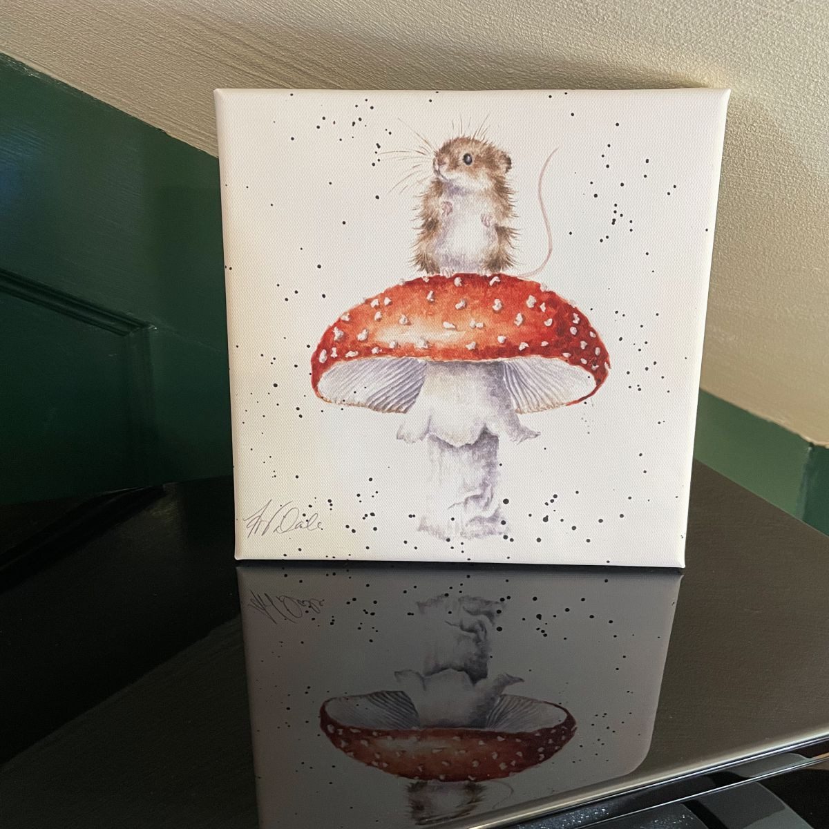 Wrendale Leinwandbild Wrendale Designs Bild Kunst-Druck auf Leinwand Glückspilz-Maus