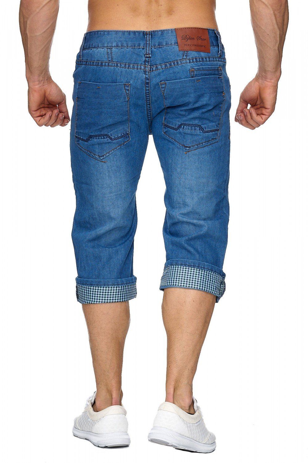 1737 Blau-2 Jeansshorts Shorts Hose Bermuda Jeans Egomaxx Destroyed (1-tlg) in