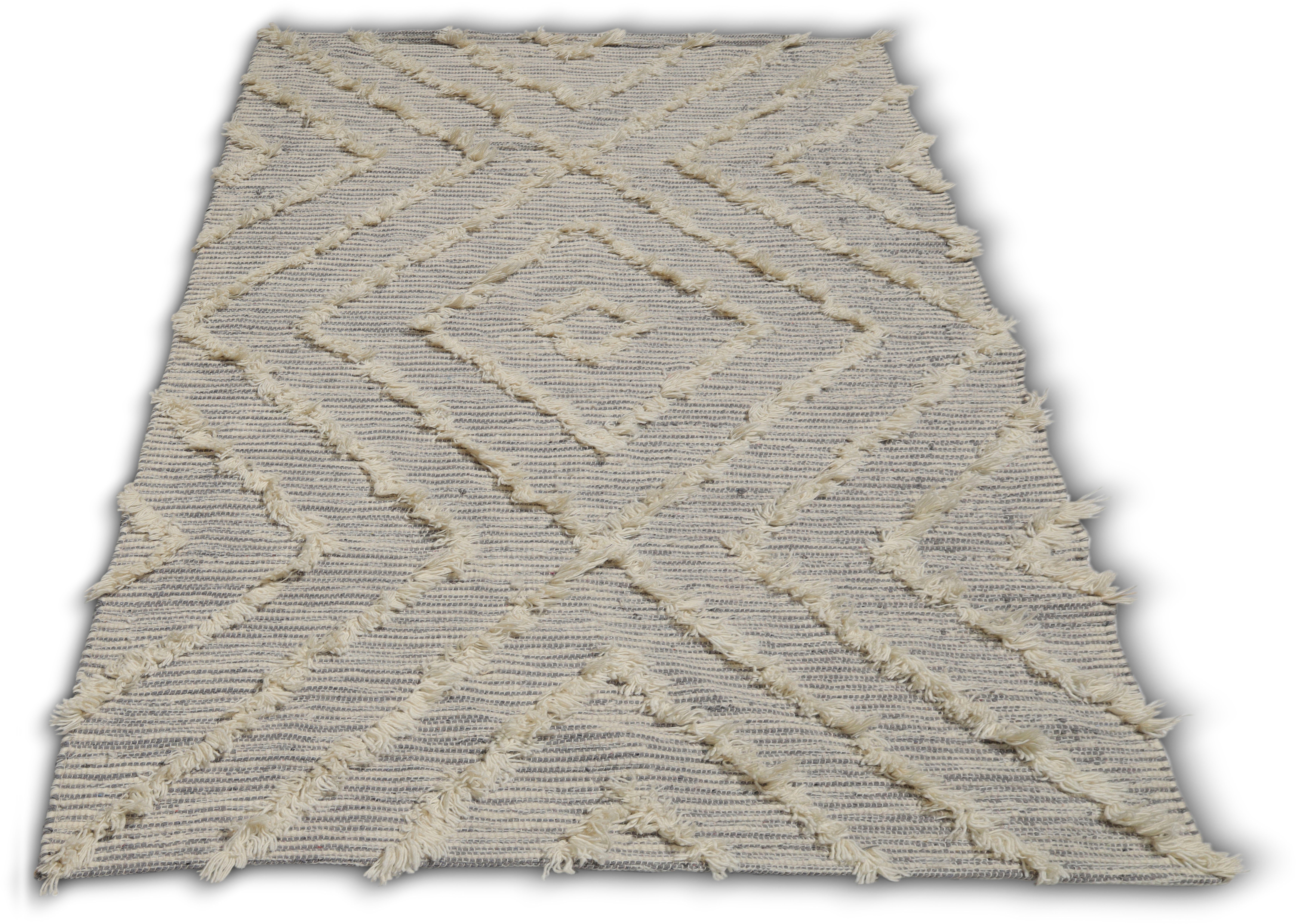 Teppich Kanja, my home, rechteckig, Höhe: 9 mm, weiche Haptik, Boho Look,  Berber-Optik, Rauten-Design