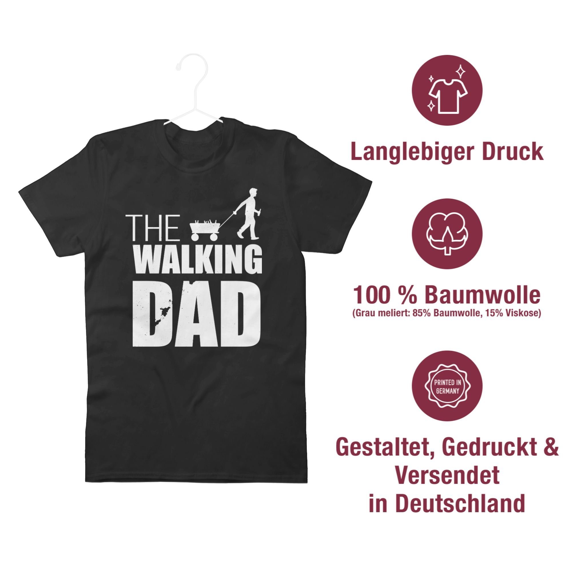 Shirtracer T-Shirt The Geschenk Bollerwagen Walking Vatertag Schwarz für Dad Papa 1