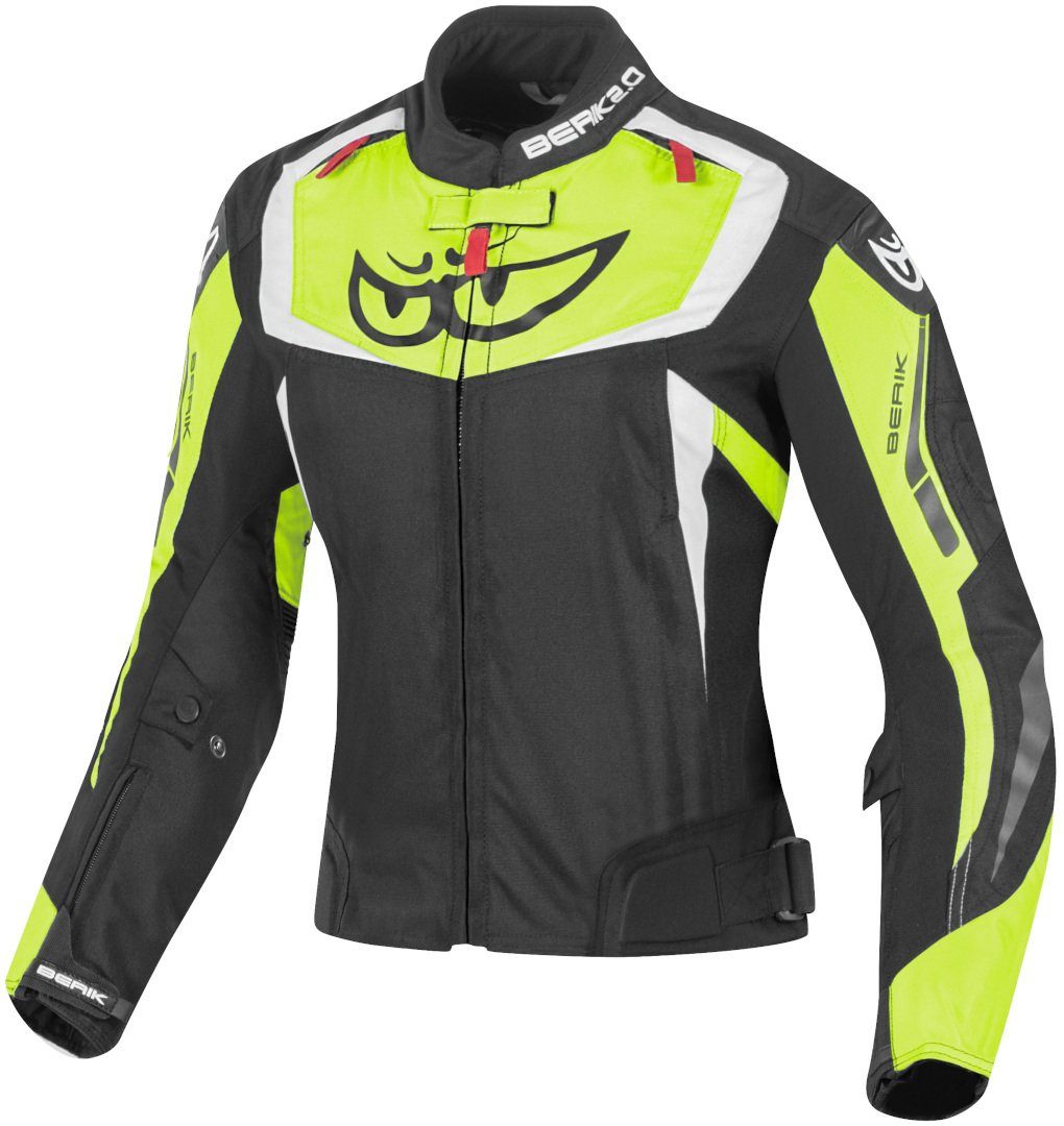 Berik Motorradjacke Bad Damen Black/Yellow Eye wasserdichte Motorrad Textiljacke