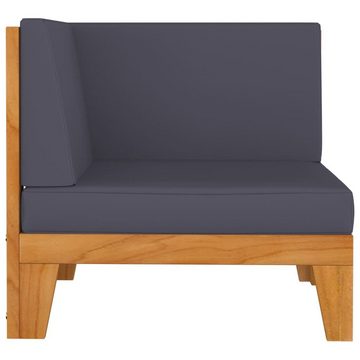 furnicato Garten-Essgruppe 2-Sitzer-Sofa mit Dunkelgrauen Kissen Akazie Massivholz