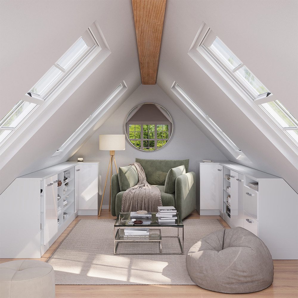 Vicco Kommode Rion, Weiß Hochglanz/Weiß, 80 x 81.6 cm mit 2 Türen, Schrankkorp... (1 St)