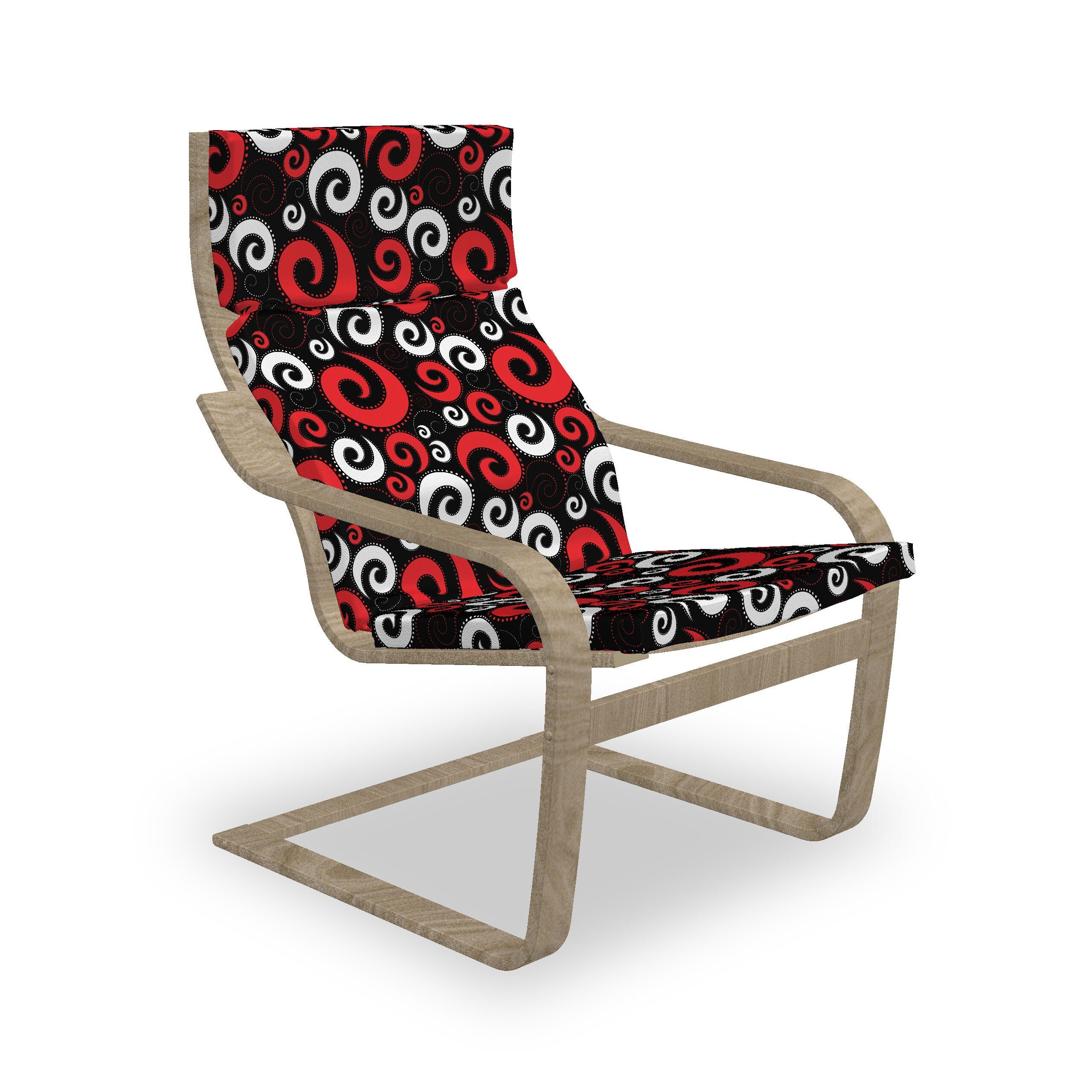 Abakuhaus Stuhlkissen Sitzkissen mit mit Punkte Hakenschlaufe Stuhlkissen und Reißverschluss, und Spiralen und Schwarz Rot