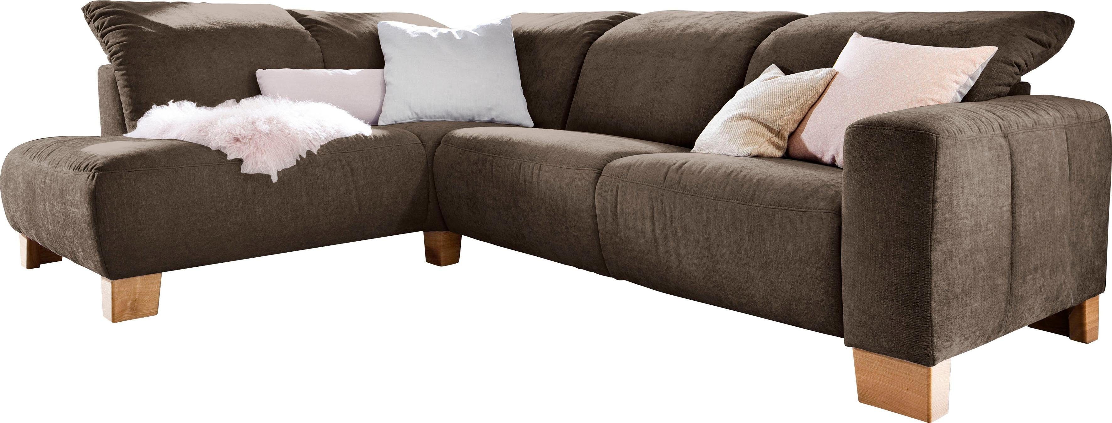Home affaire Ecksofa Hörnum bequemes Wohlfühlsofa, Federkern, Breite 281cm, L-Form, wahlweise mit motorischer Relaxfunktion, mit verstellbarer Kopfstütze