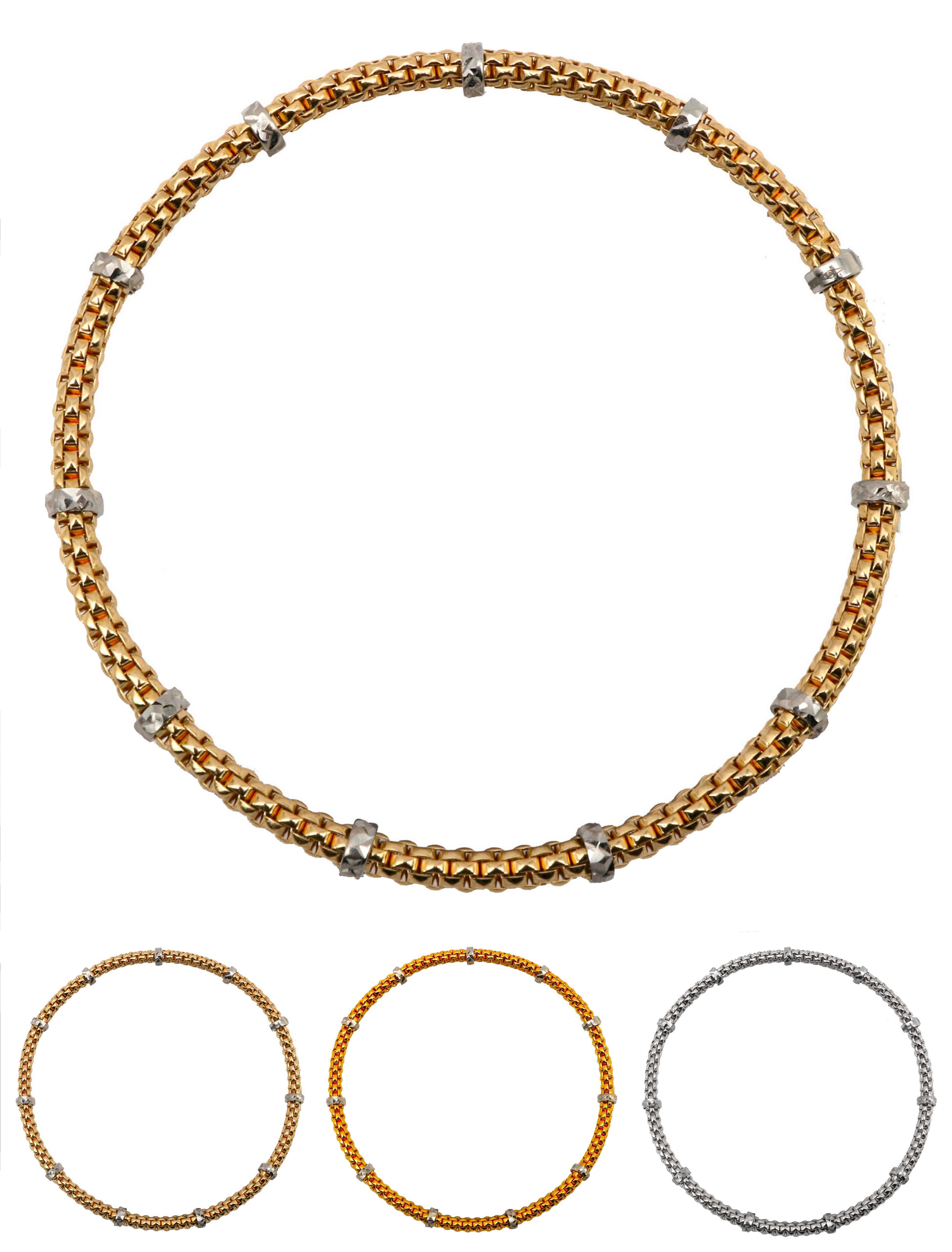 G & J Goldarmband mit Rollo elastisch 3mm 585/14K 750/18K Gelb-, Rotweißgol günstig online kaufen