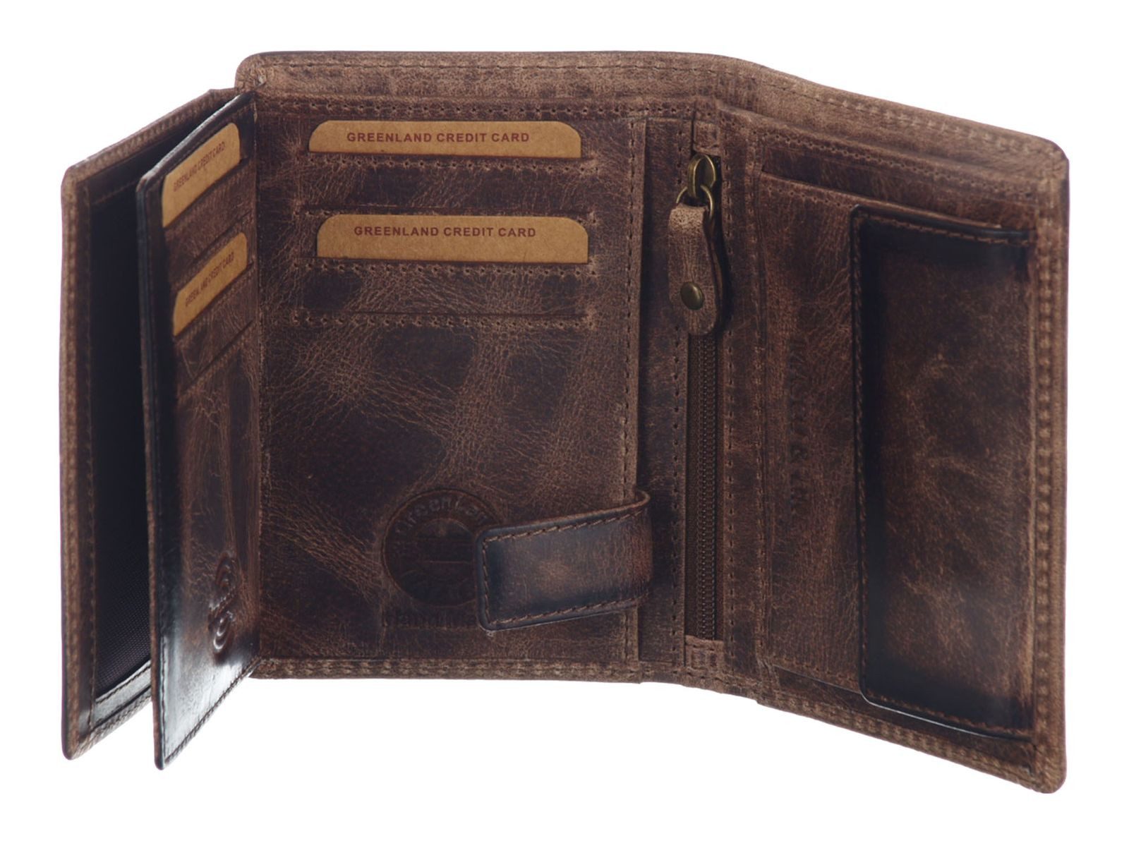 GreenLand Nature Geldbörse Wallet RFID, aus echtem Leder mit RFID-Blocker Schutz