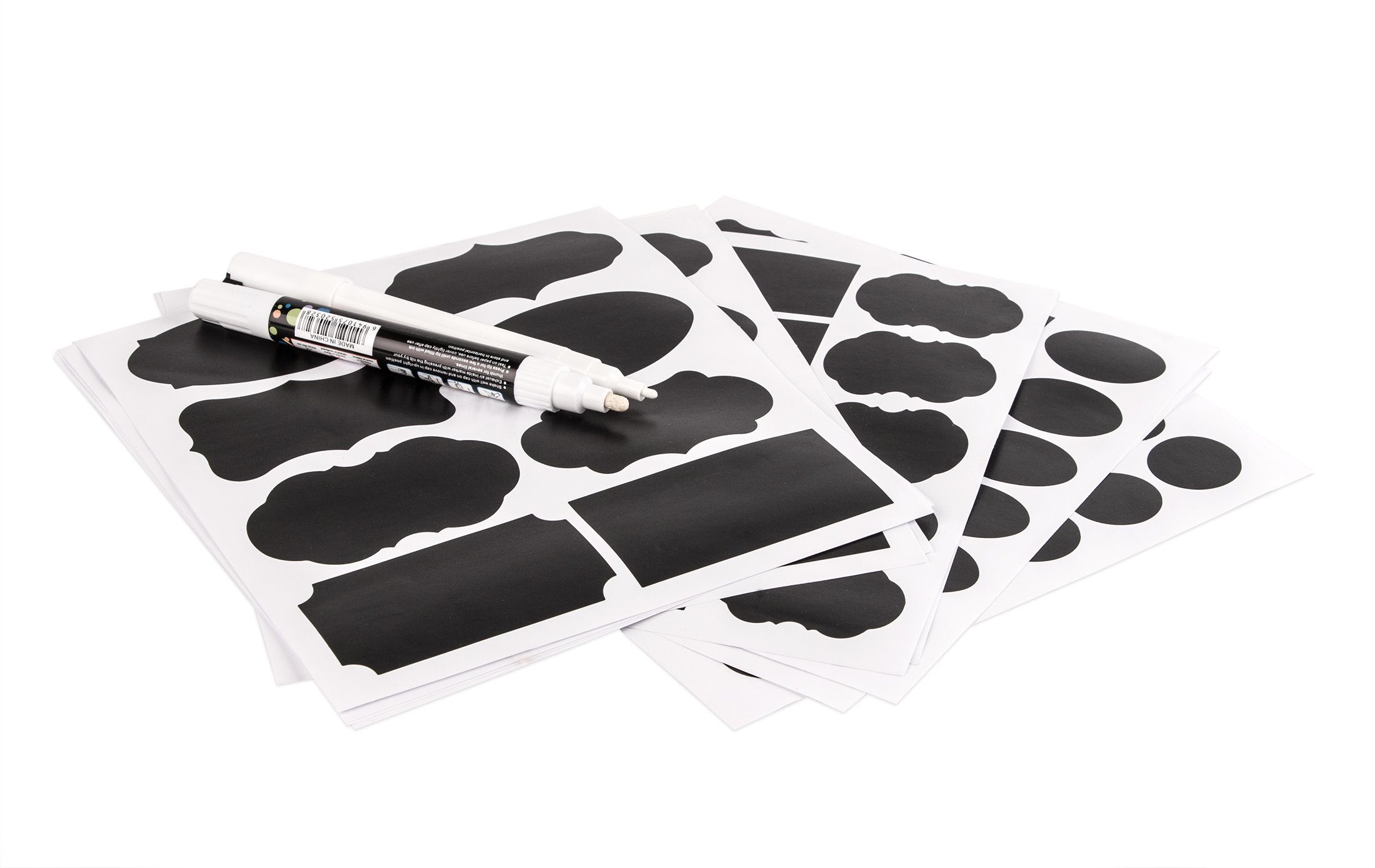 Bormioli Rocco Sticker 173x Tafeletiketten selbstklebend mit 2 Stiften wiederverwendbar