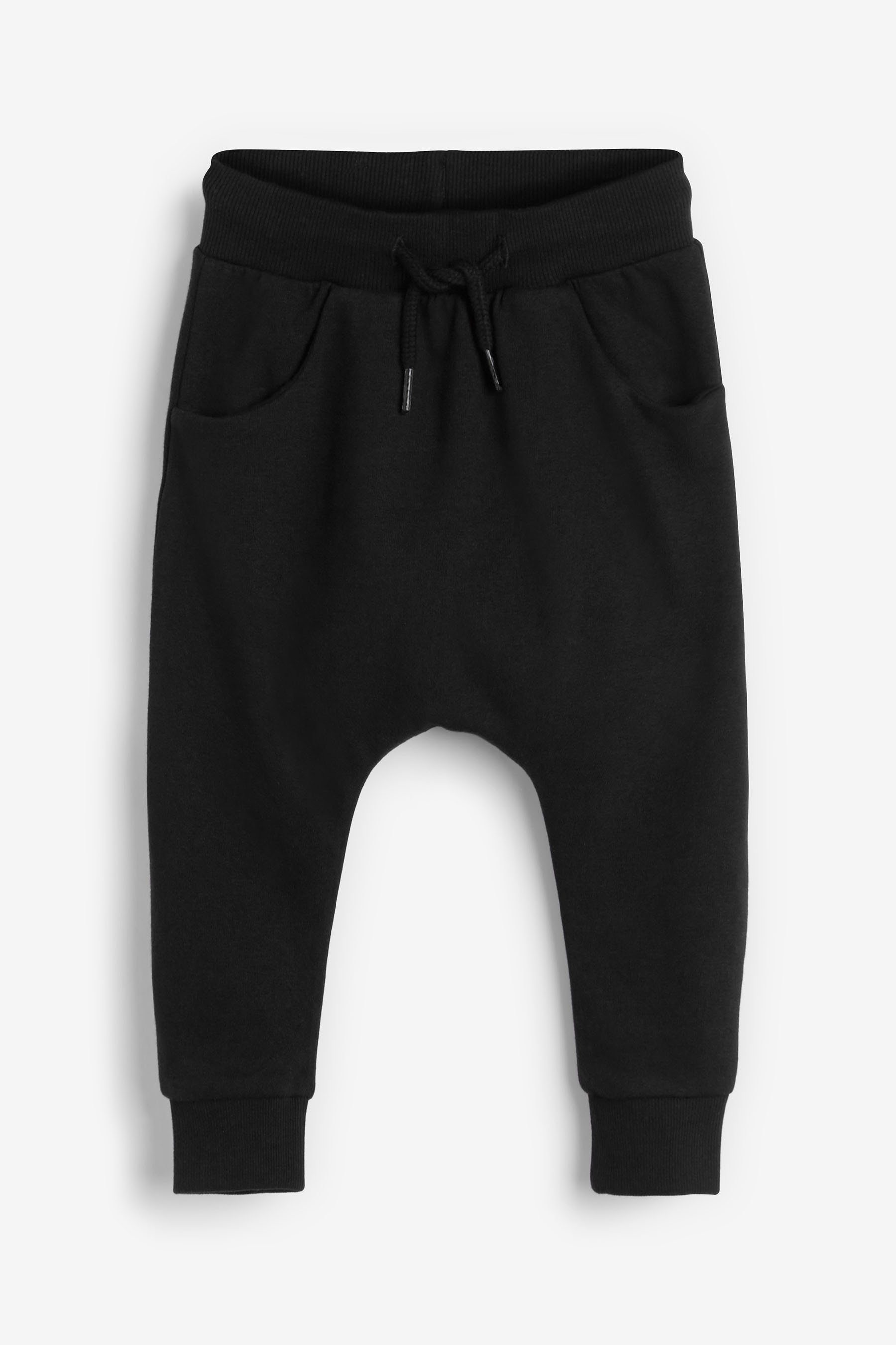 Next Jogginghose (1-tlg) Black tiefem Schritt mit Jogginghose