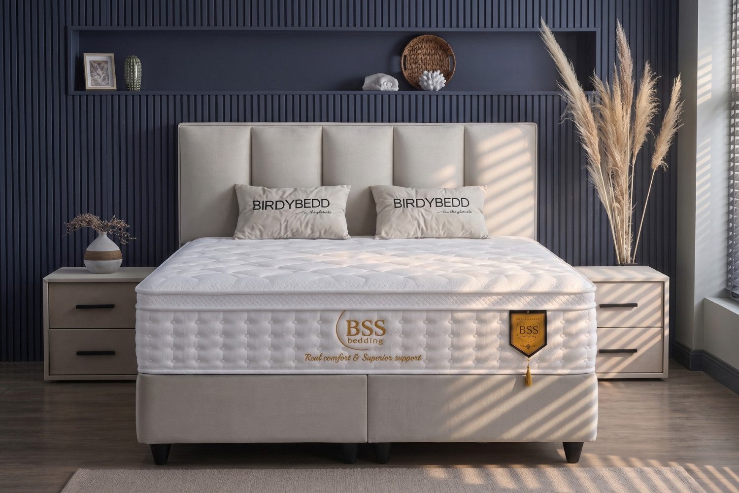 Pointhome Boxspringbett mit Bettkasten, Bett mit Matratze & Stauraum, mit/ohne Nachttisch (140x200 cm, 1 Bettkopfteil, 1x H3 Matratze, 2 Bettkasten, 2 optionale Nachtschrank), Boxbett und Stauraum
