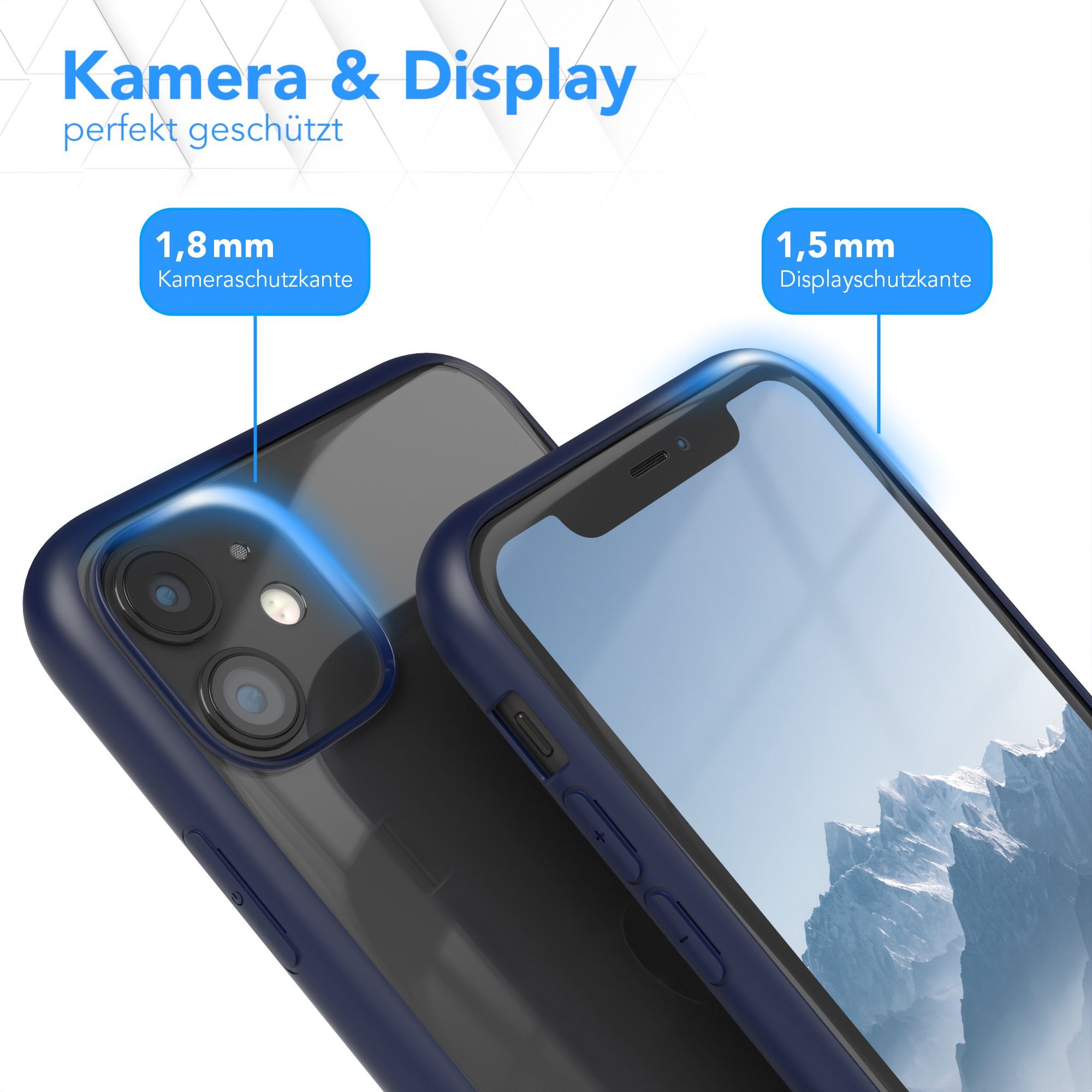 EAZY CASE Handyhülle Bumper Case für Apple iPhone 11 6,1 Zoll, Handyhülle Dünn mit Kameraschutz Hybrid Handyhülle Rand Nacht Blau – Bild 3 von 5