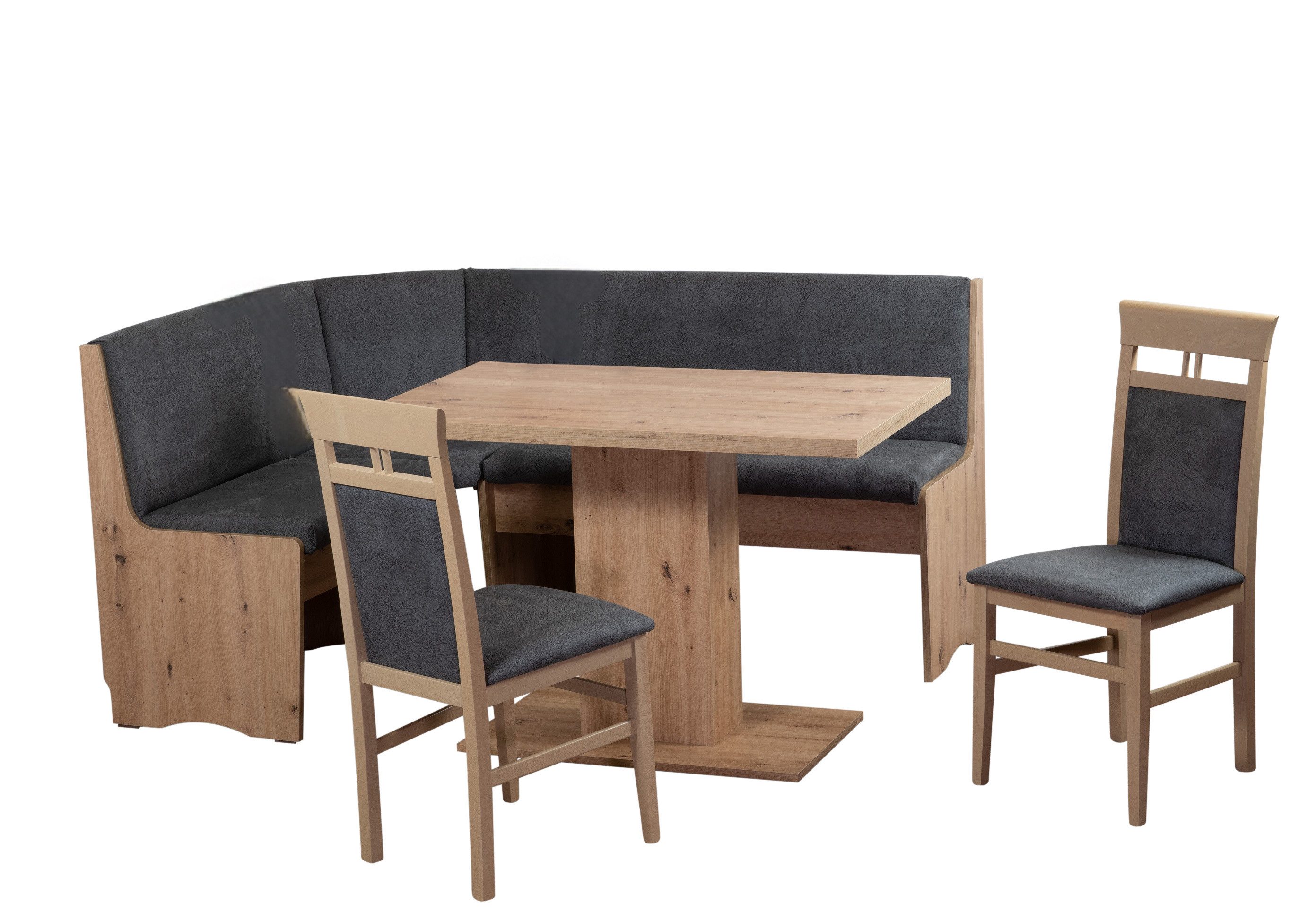 Stolebaenk Eckbankgruppe Duisburg Sonoma OLIBTI, (Eckbankgruppe, 1x Eckbank, 1 x Tisch, 2 x Stuhl), Bequeme Komfortpolsterung