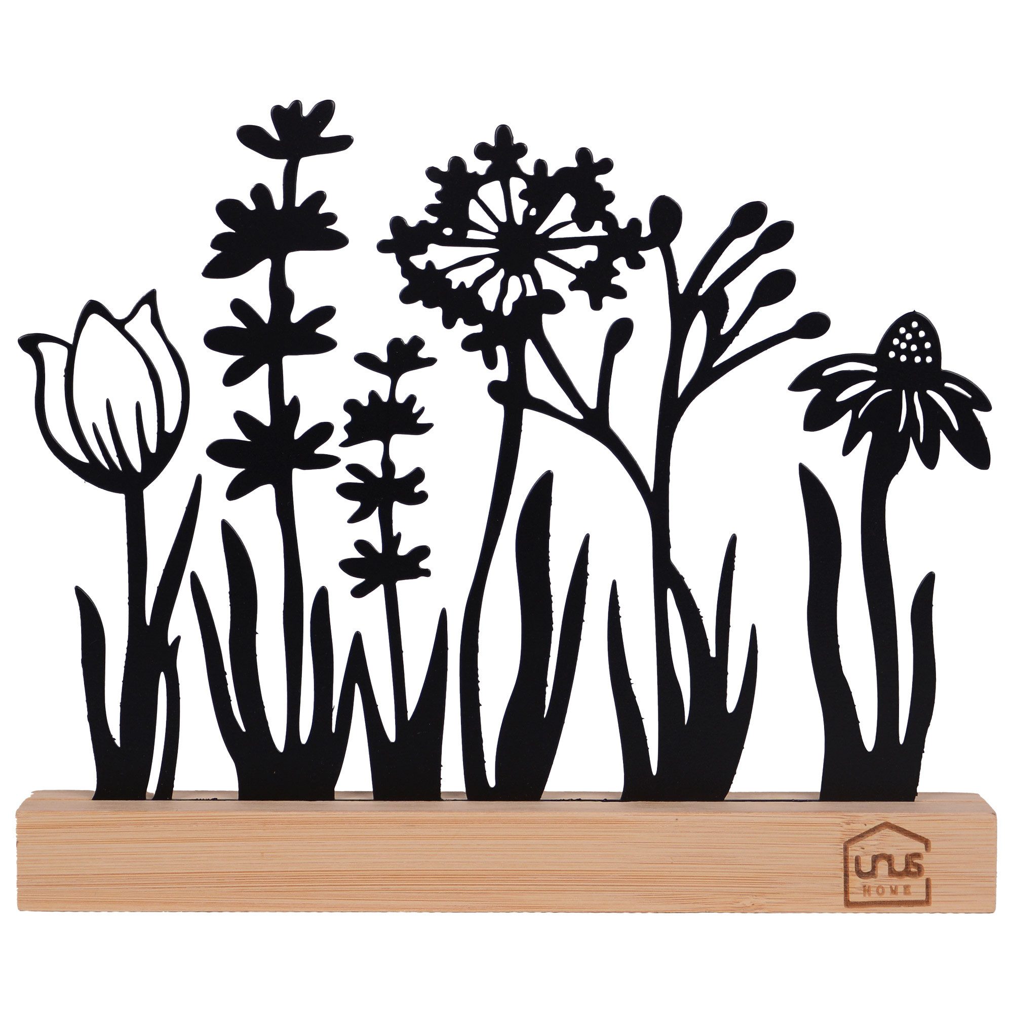 UNUS HOME Dekofigur Aufsteller Blumenwiese (Schwarz), Blumenwiese-Silhouett günstig online kaufen
