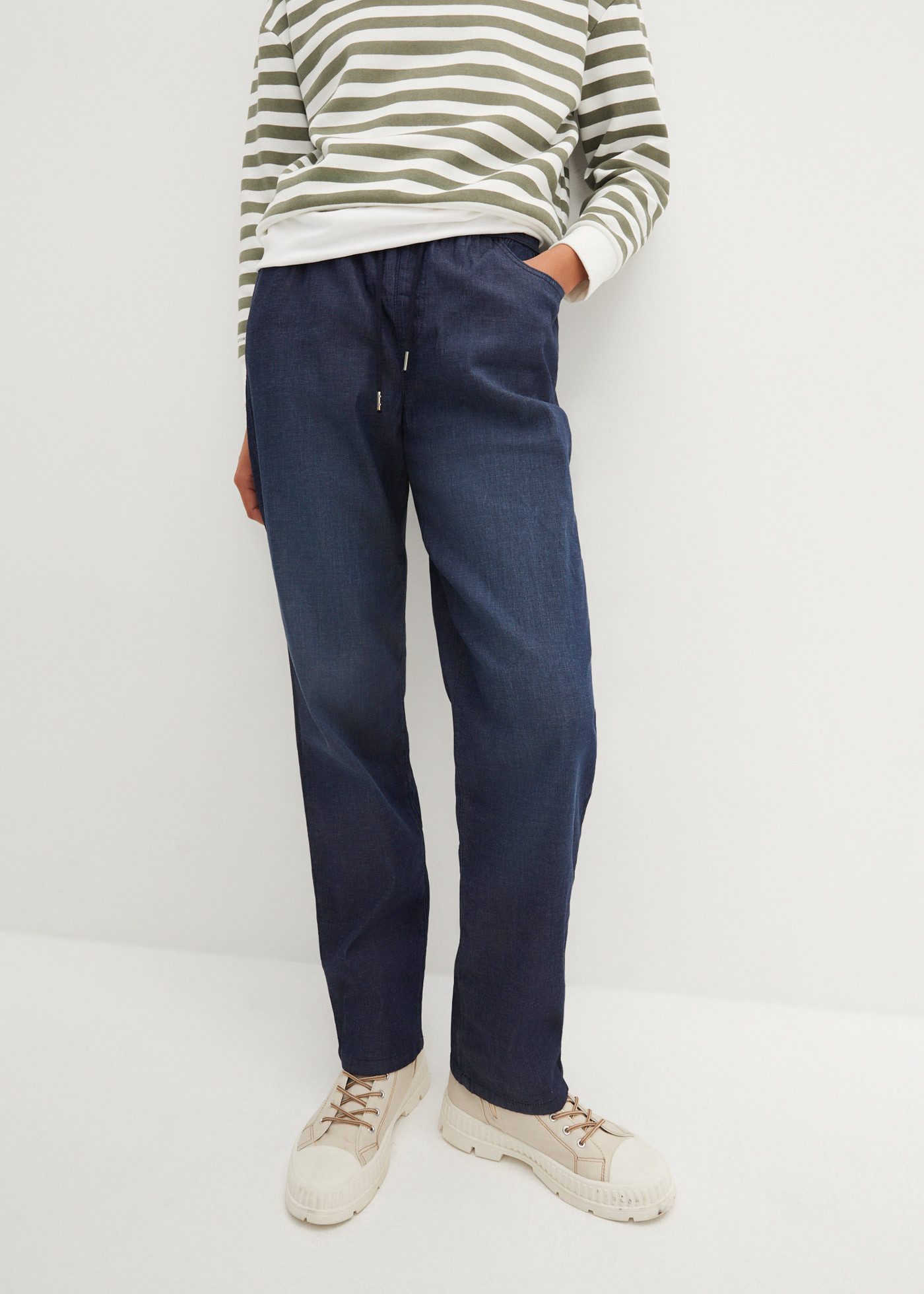bonprix Schlupfjeans (Packung, 2-tlg) lockere loose fit Passform, elastischer Bund mit Kordelzug