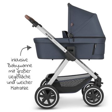 ABC Design Kombi-Kinderwagen Samba - Classic Edition - Lake, Kinderwagen Buggy Set mit Babywanne, Sportsitz, Fußsack, Wickeltasche