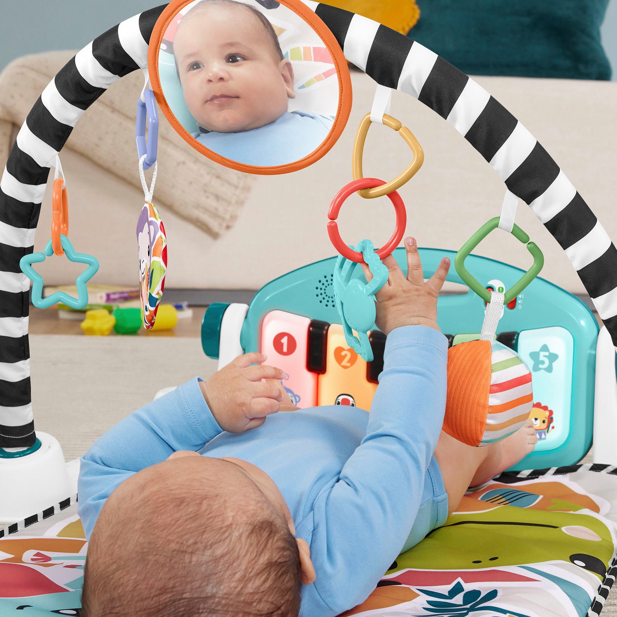 Fisher-Price® Spielbogen Klick & Play, Piano Spieldecke, mit Licht und Sound