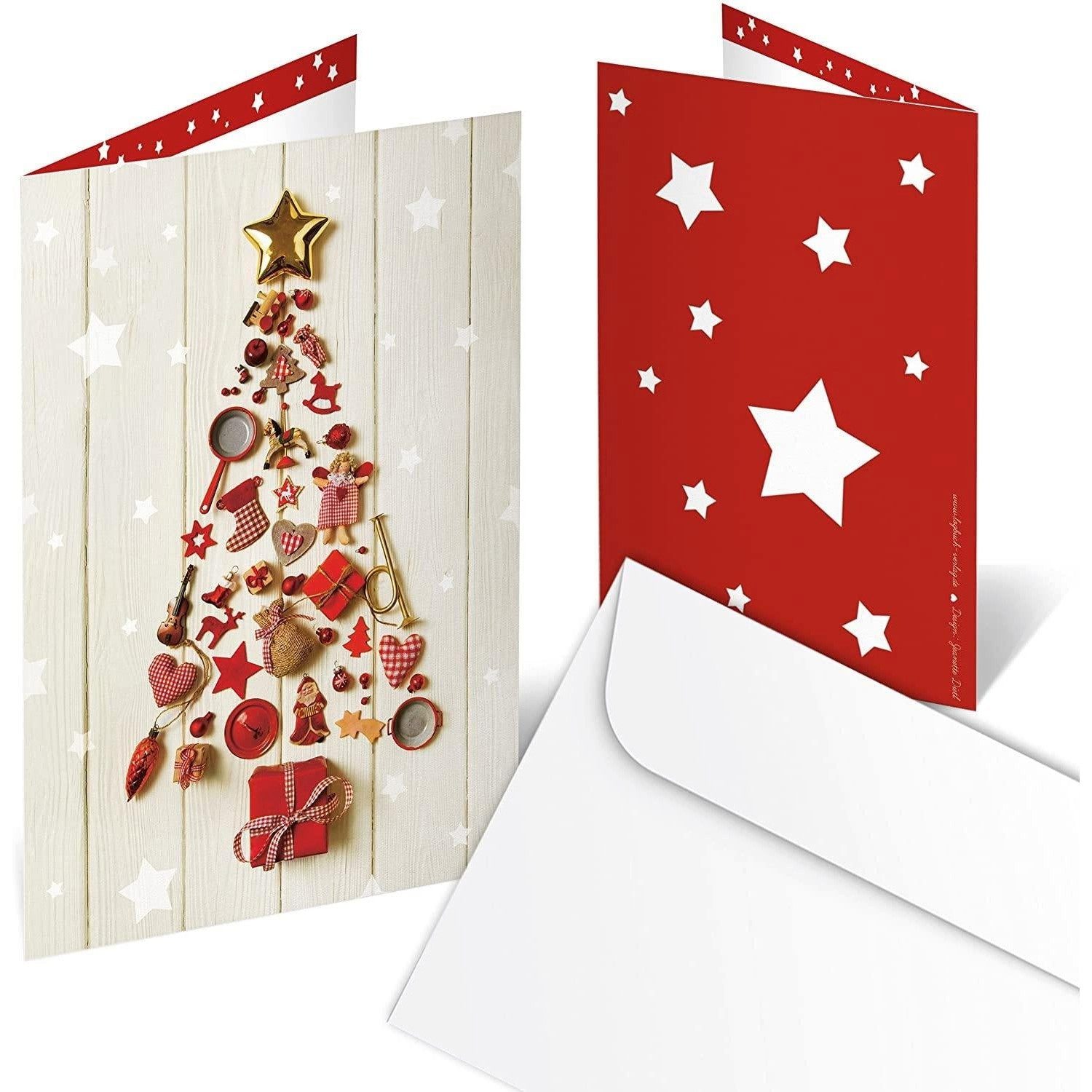 Logbuch-Verlag Dekofigur 10 Stück Weihnachtskarte rot günstig online kaufen