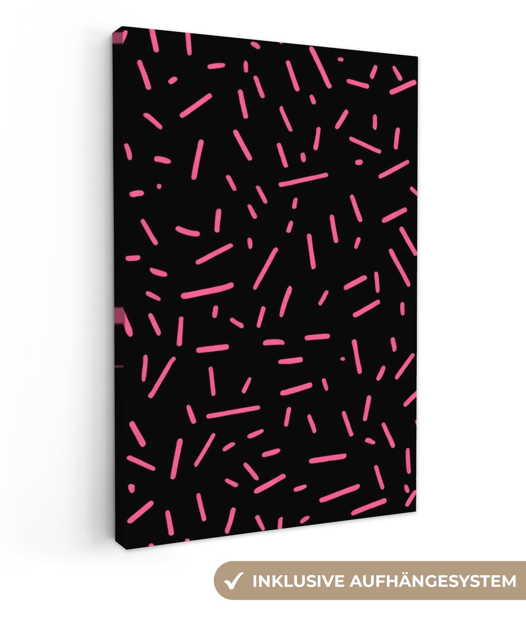 Leinwandbild Spiele - Streifen - Rosa - Abstrakt
