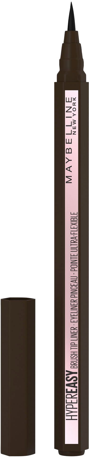 MAYBELLINE NEW YORK Eyeliner Liner, Kajal Hyper mit Liquid Brown Flex-Spitze und Sechskantgriff 810 Pitch Easy