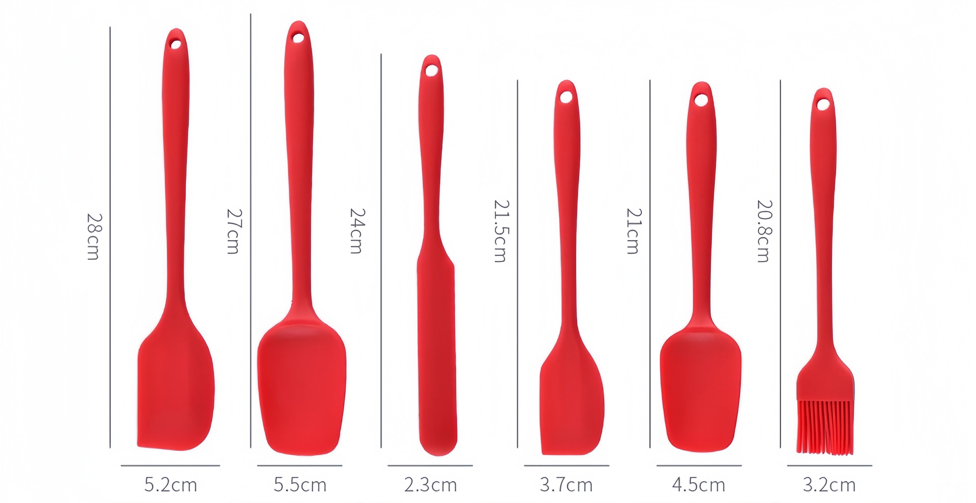 FOUORTUNATE-BEE Teigschaber 6er Set Silikonspatel für Küche, Backen und Kochen, Vielseitige Teigschaber zum Rühren, Backen und Zubereiten – Bild 2 von 5