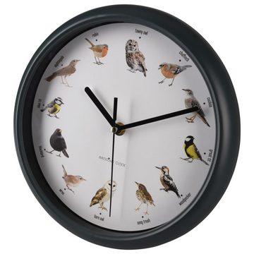 H&S Collection Wanduhr Wanduhr mit Vogelgesang 25 cm