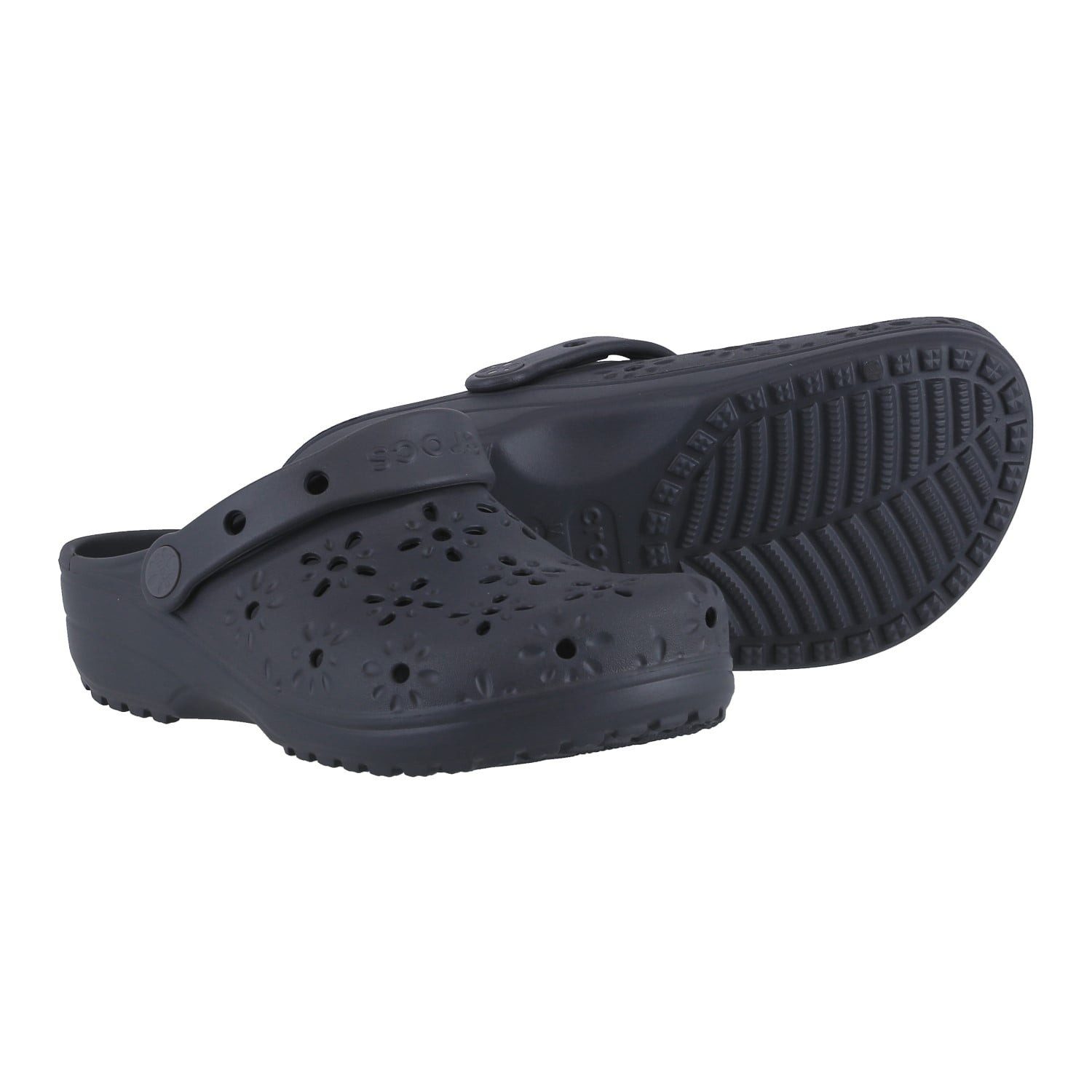 Crocs Sandale Classic Floral Cut Out Clog grau Damen Badeschuh günstig online kaufen