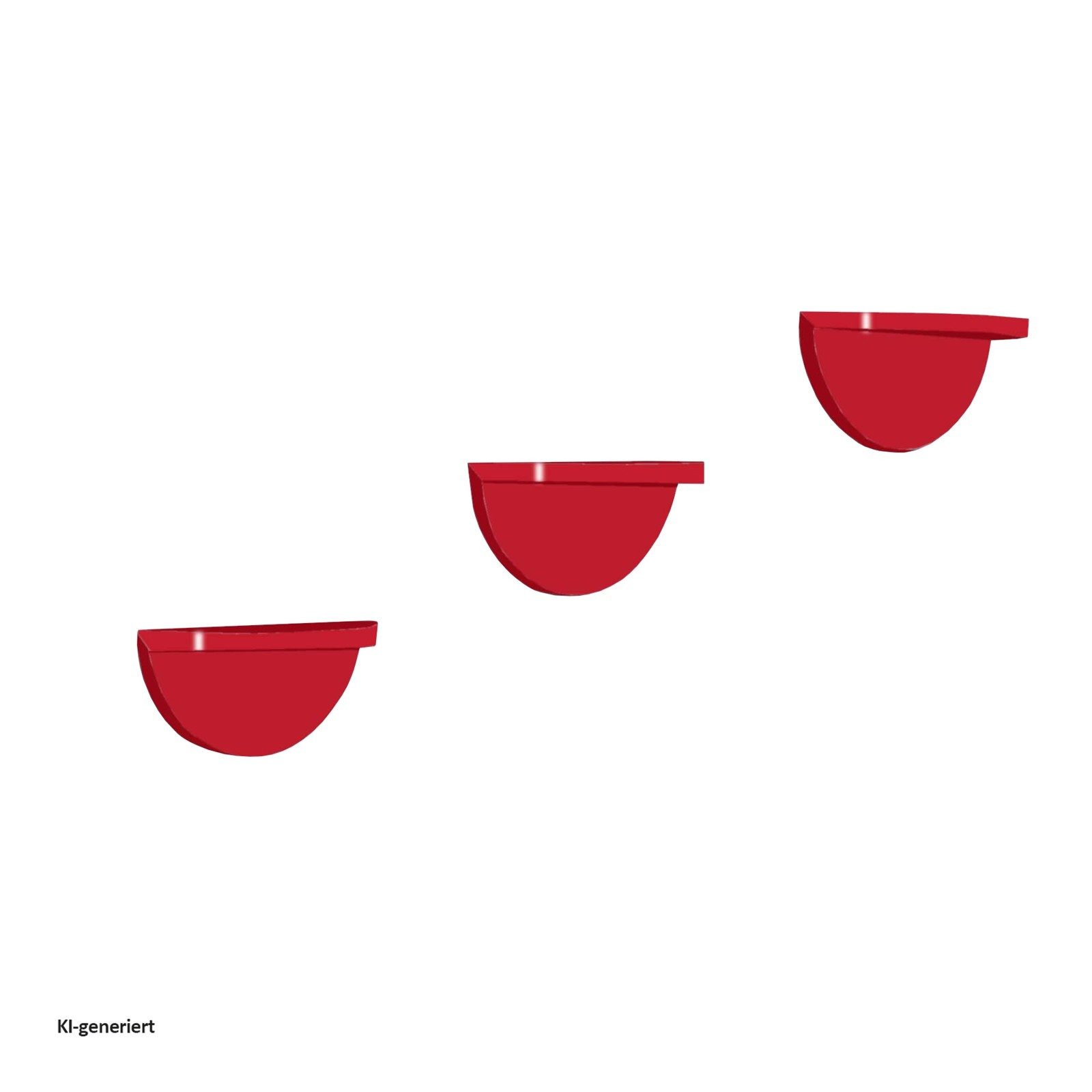 HTI-Living Wandregal Wandregal 3er Set Konsole Altona Rot, Set 3-tlg., Wandkonsole halbrund