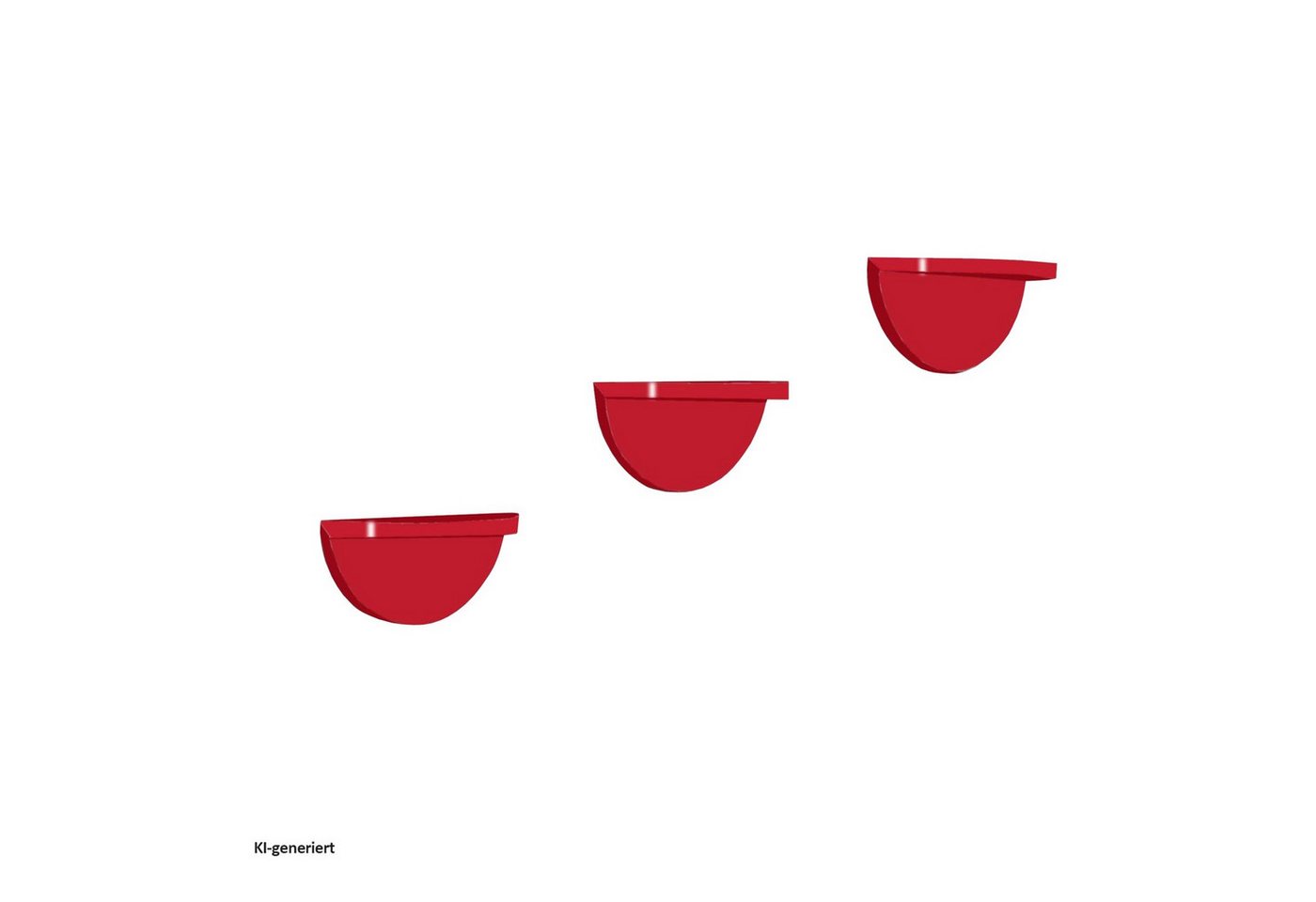 HTI-Living Wandregal Wandregal 3er Set Konsole Altona Rot, Set 3-tlg., Wandkonsole halbrund