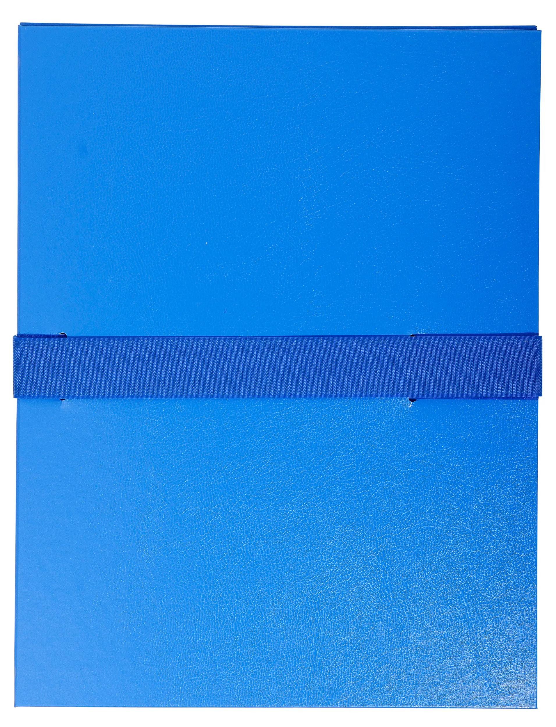 EXACOMPTA Organisationsmappe 10x Mappe mit Gürtel mit Klettverschluss - 24x32cm - Blau - 2642E, Mappen mit dehnbaren Rücken Ohne Klappen