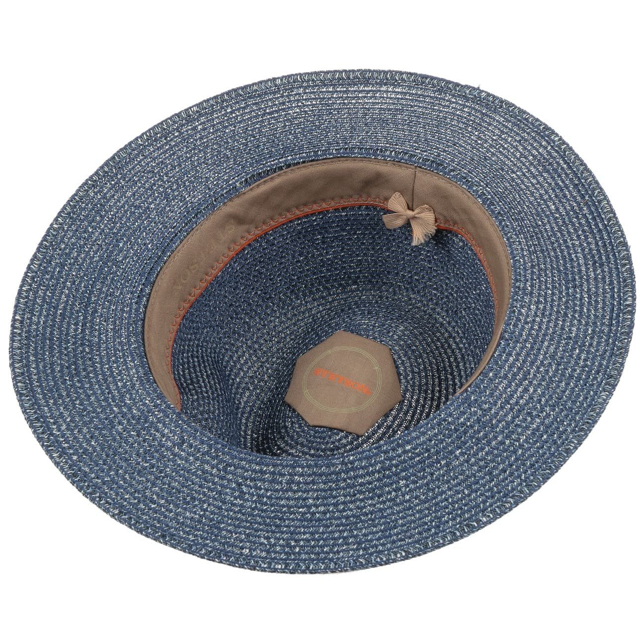 blau-meliert mit (1-St) Stetson Ripsband Sonnenhut Travellerhut