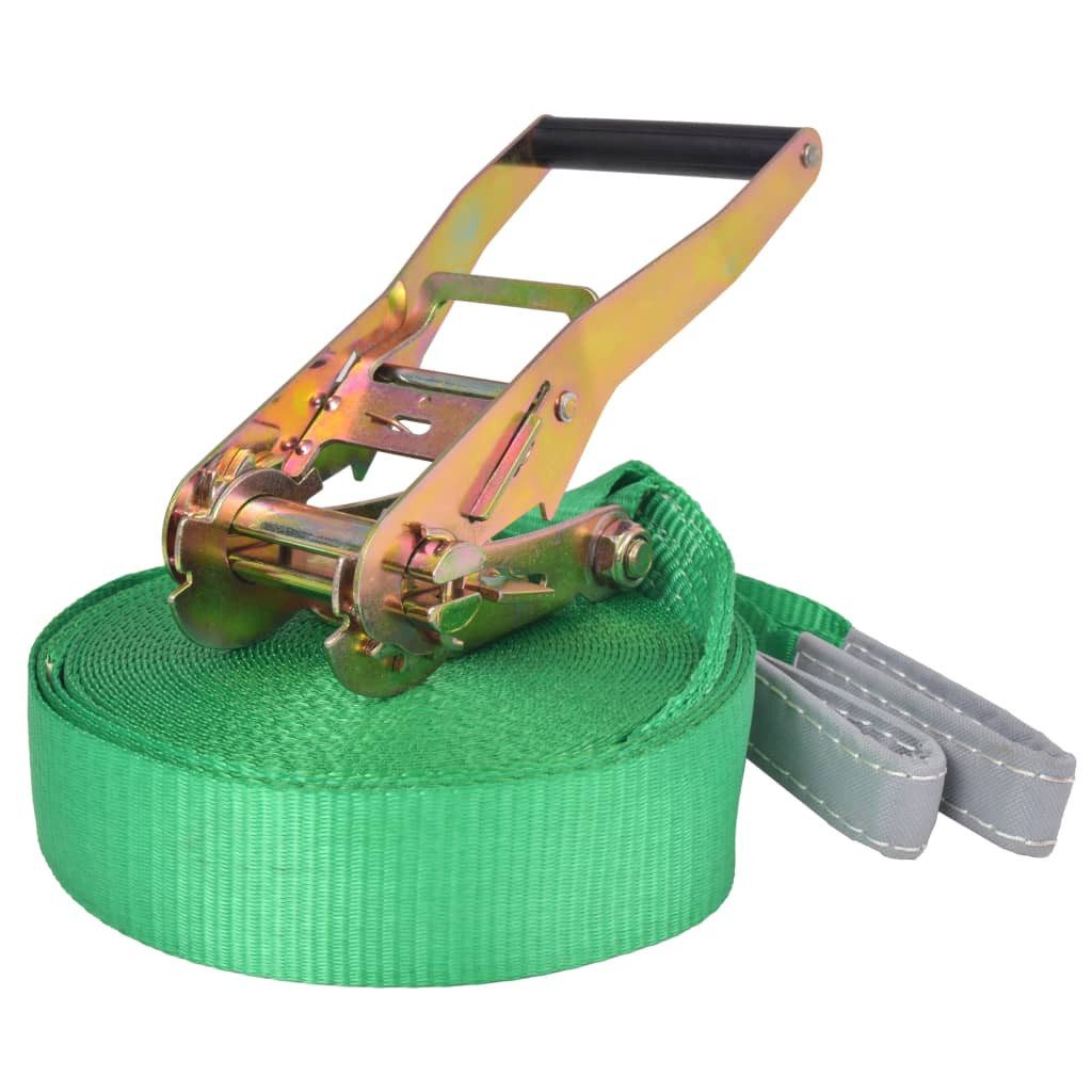 vidaXL Balancetrainer Slackline 15 m x 50 mm 150 kg Grün