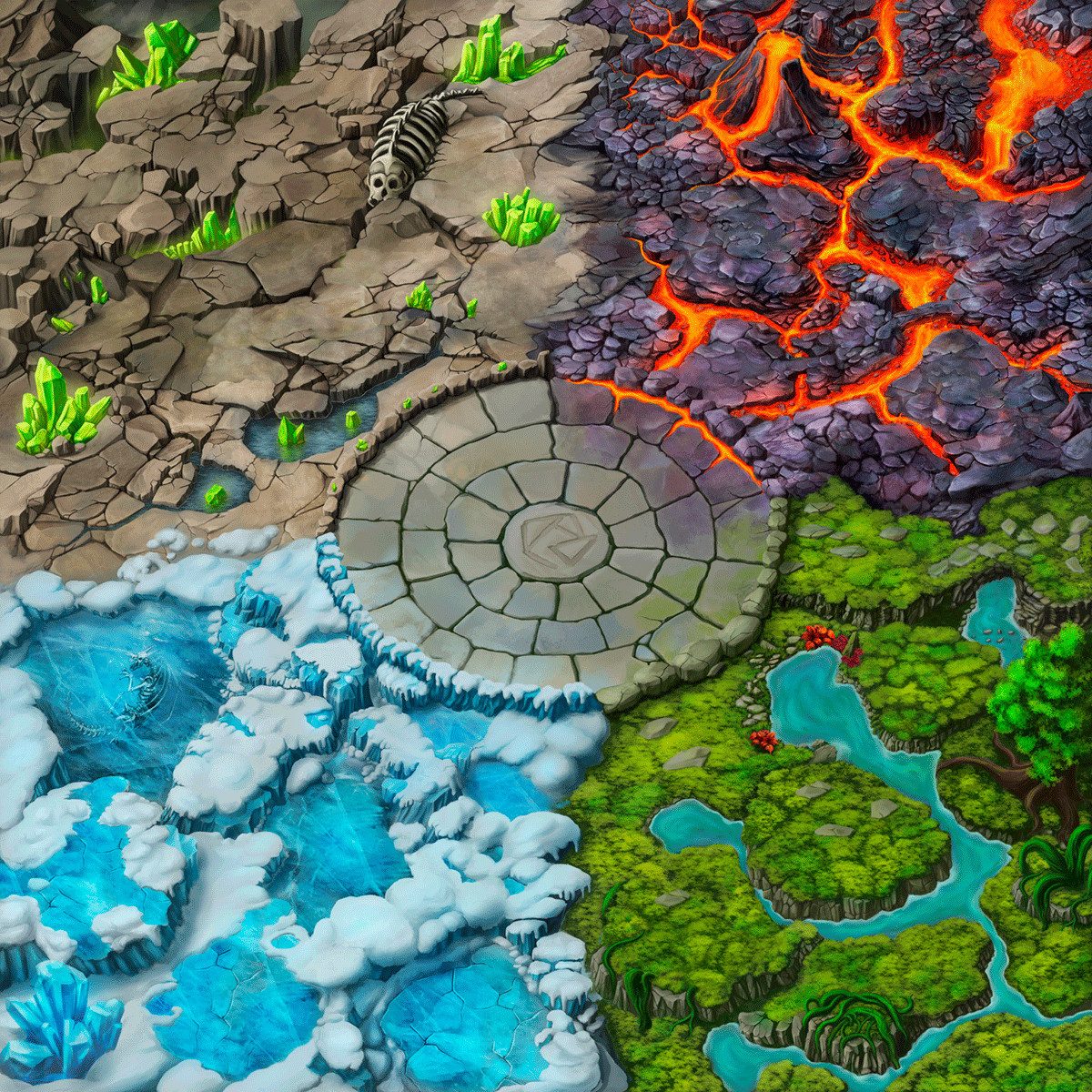 SkippiDoo Kinderteppich Spielteppich Kinderteppich Fantasy World für z.B. Schleich® Eldrador®, Für z.B. Schleich® Eldrador® Figuren passend