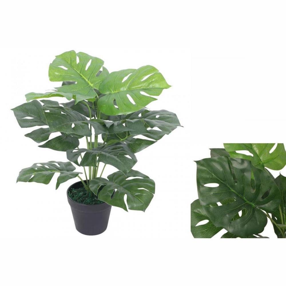 Künstliche cm vidaXL, Topf Monstera-Pflanze Grün, Höhe mit 0 cm 45 Künstliche Zimmerpflanze