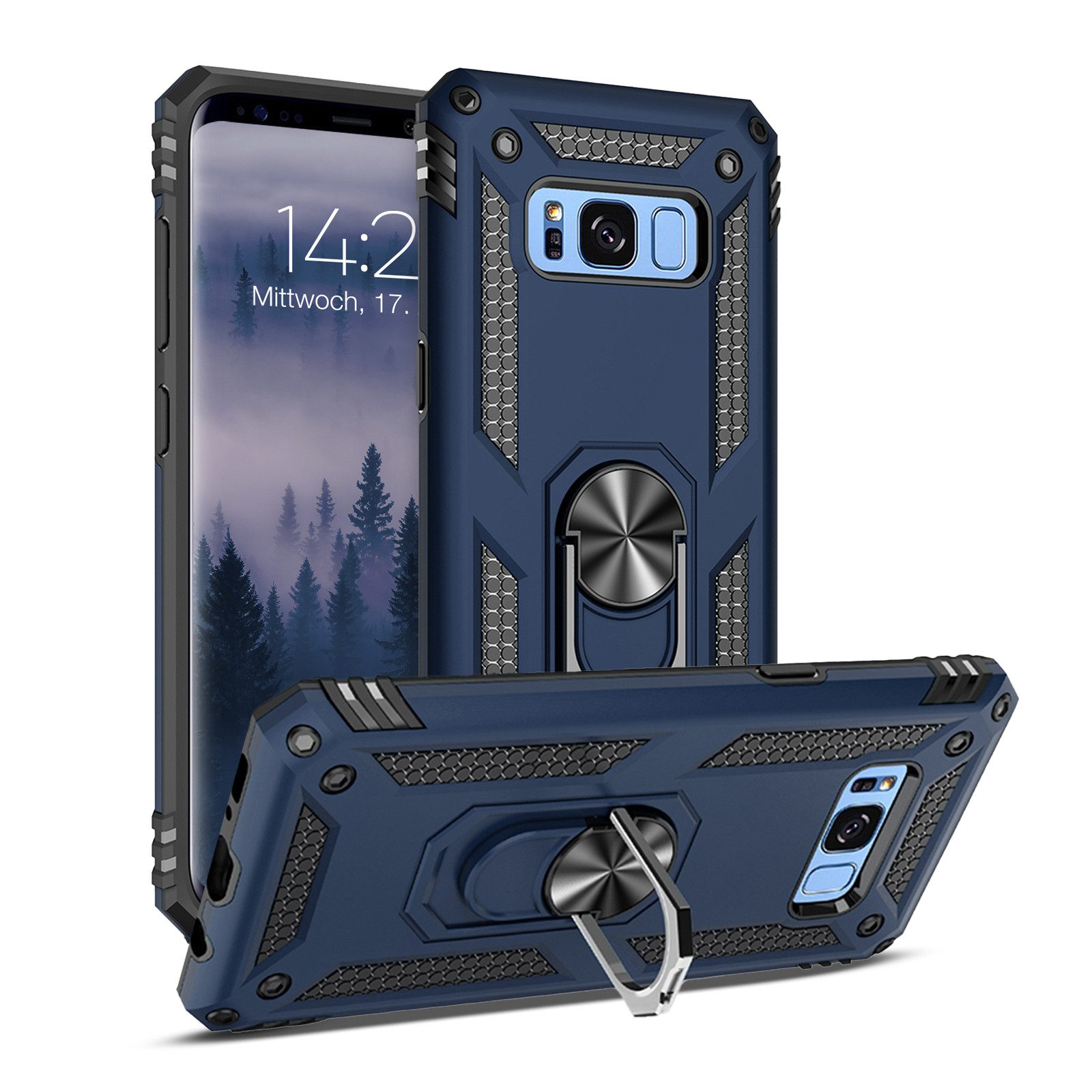 Tec-Expert Handyhülle Outdoor Cover Hülle für Samsung Galaxy S8 5.8 Zoll, 5.8, Premium Hülle aus verstärktem Polycarbonat