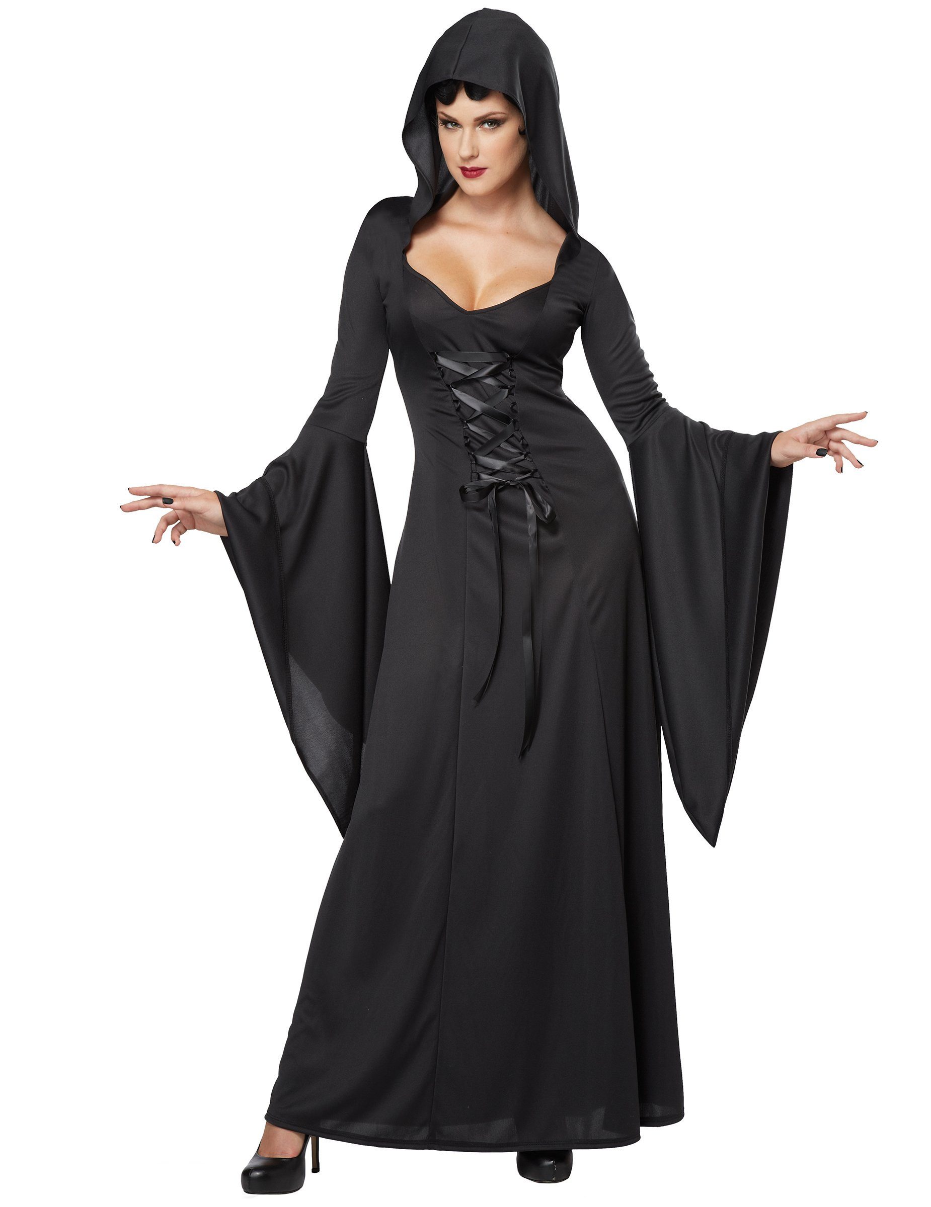California Costumes Kostüm Hexen-Damenkostüm Zauberin Halloween-Kostüm schwarz